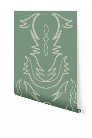 Side Saddle© Wallpaper in Aloe