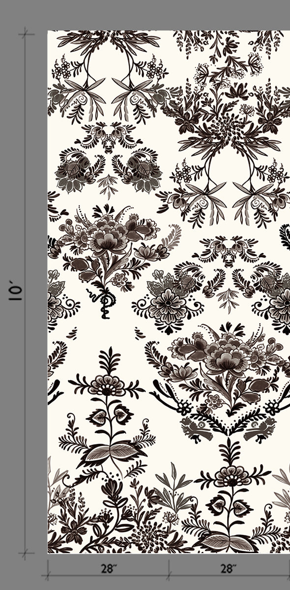 Delft© Mural Wallpaper in Black