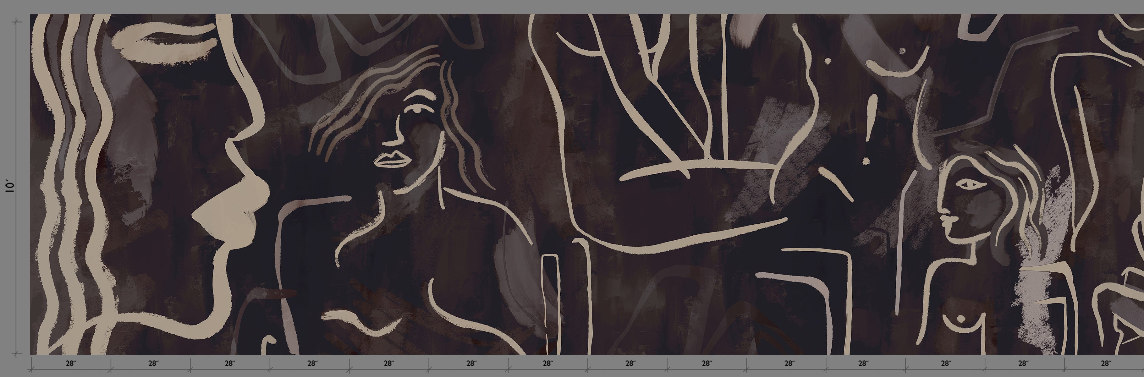 Famke© Mural Wallpaper in Charcoal