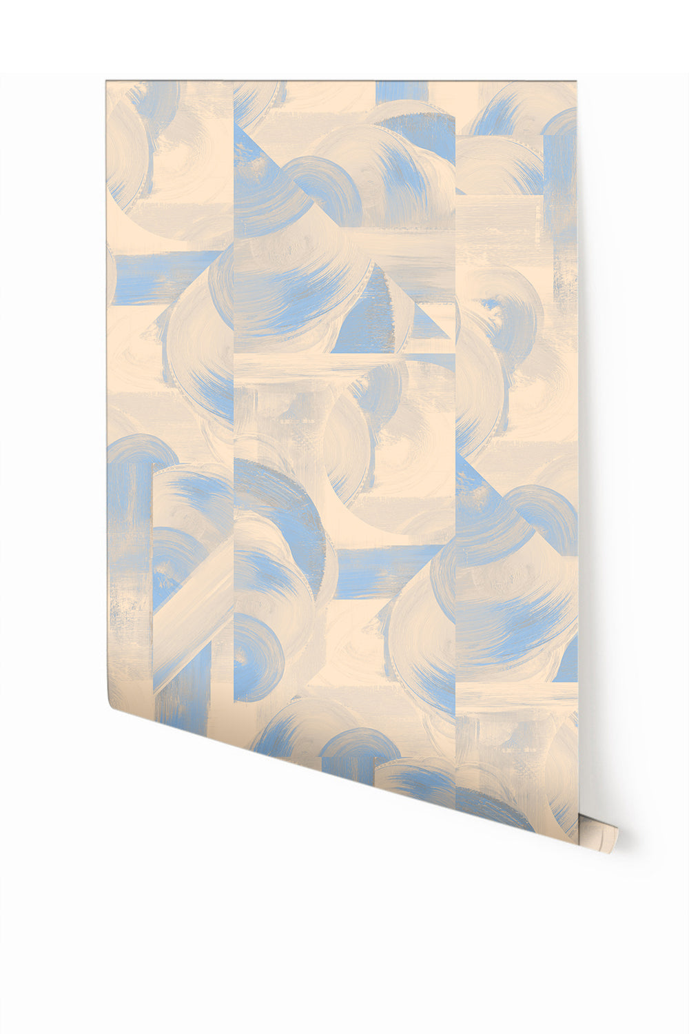 Block Party© Wallpaper in Blue + Tan