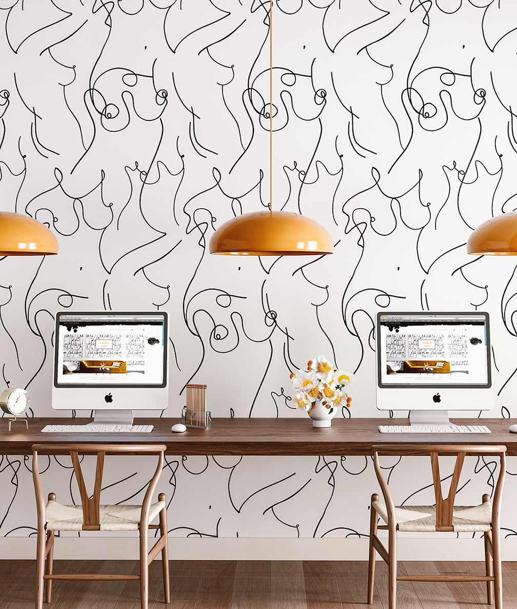 Bosom© Wallpaper in Black + White