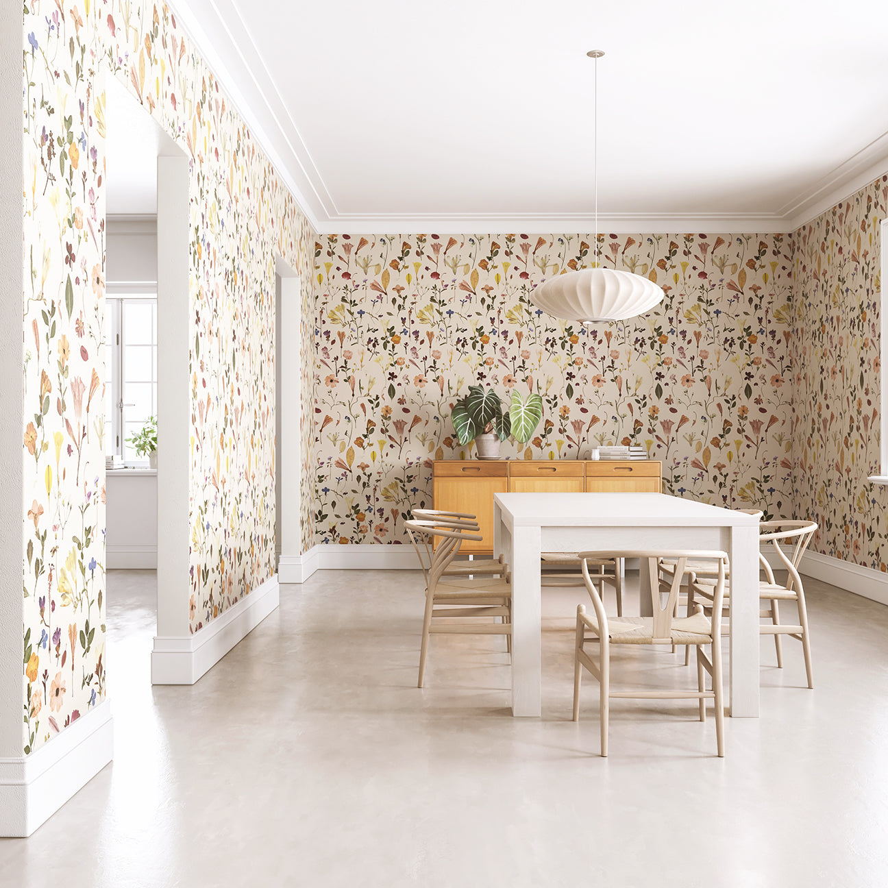 Botanic Bloom© Wallpaper in Ecru