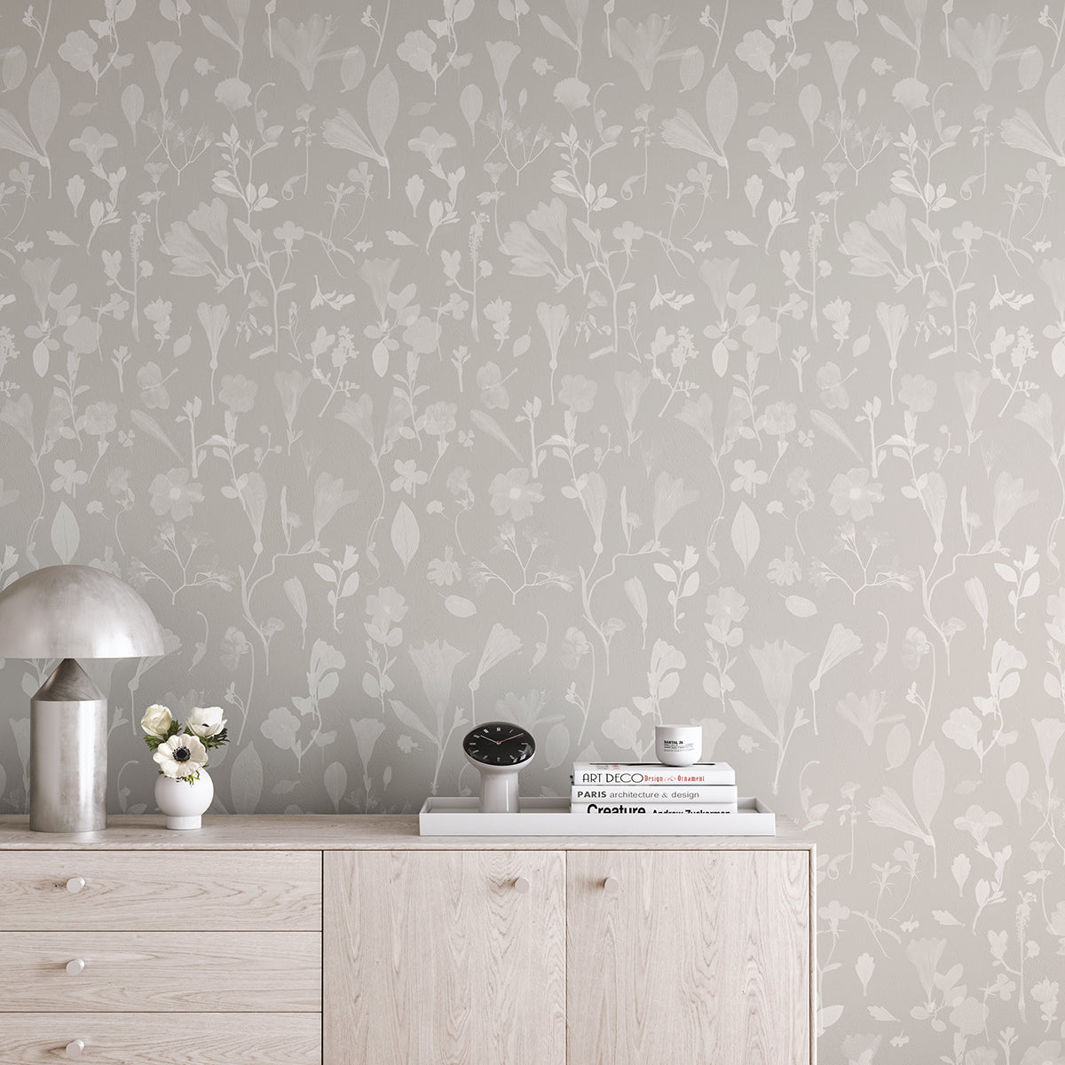 Botanic Bloom© Wallpaper in Grey