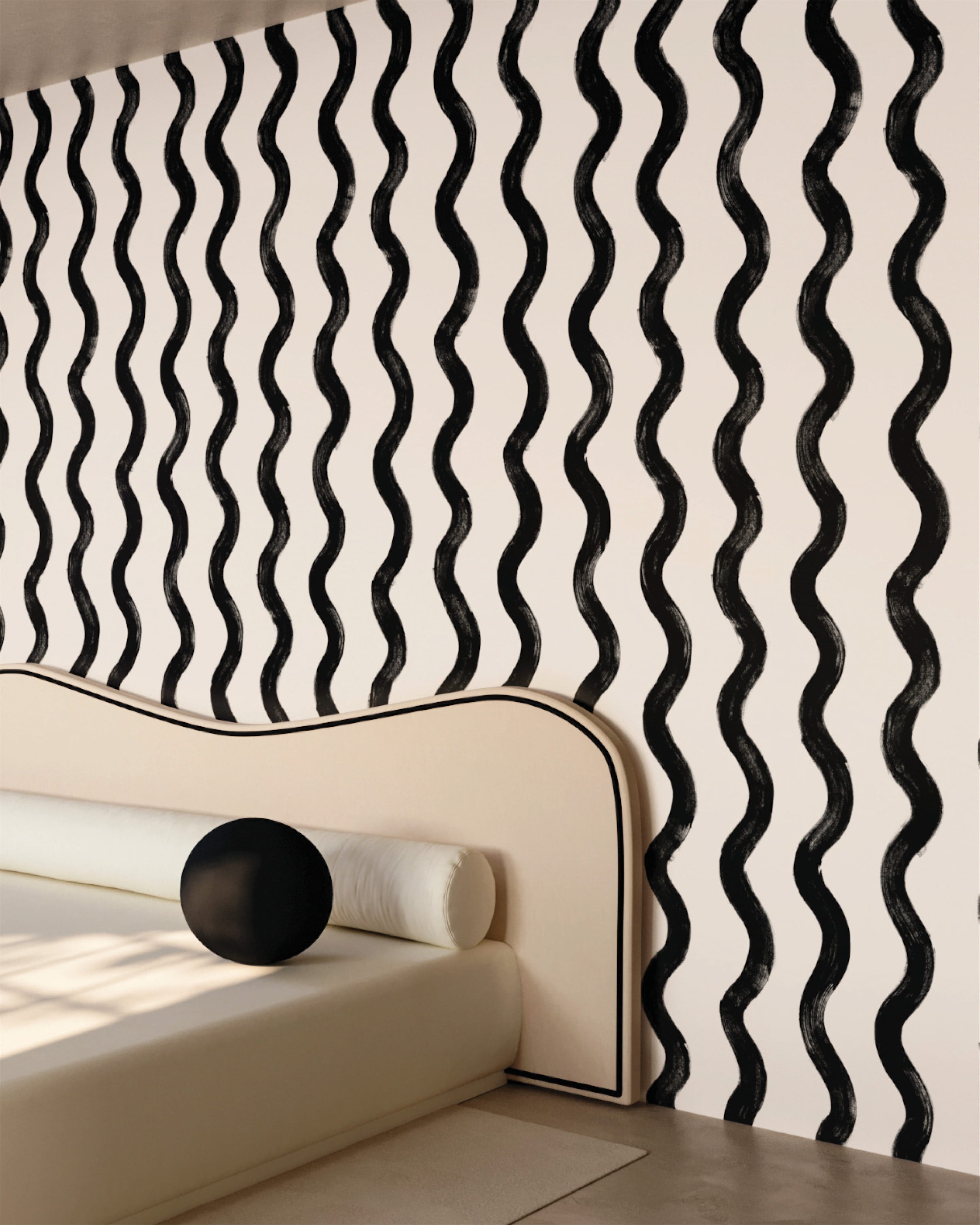Cassette© Wallpaper in Black + Cremé