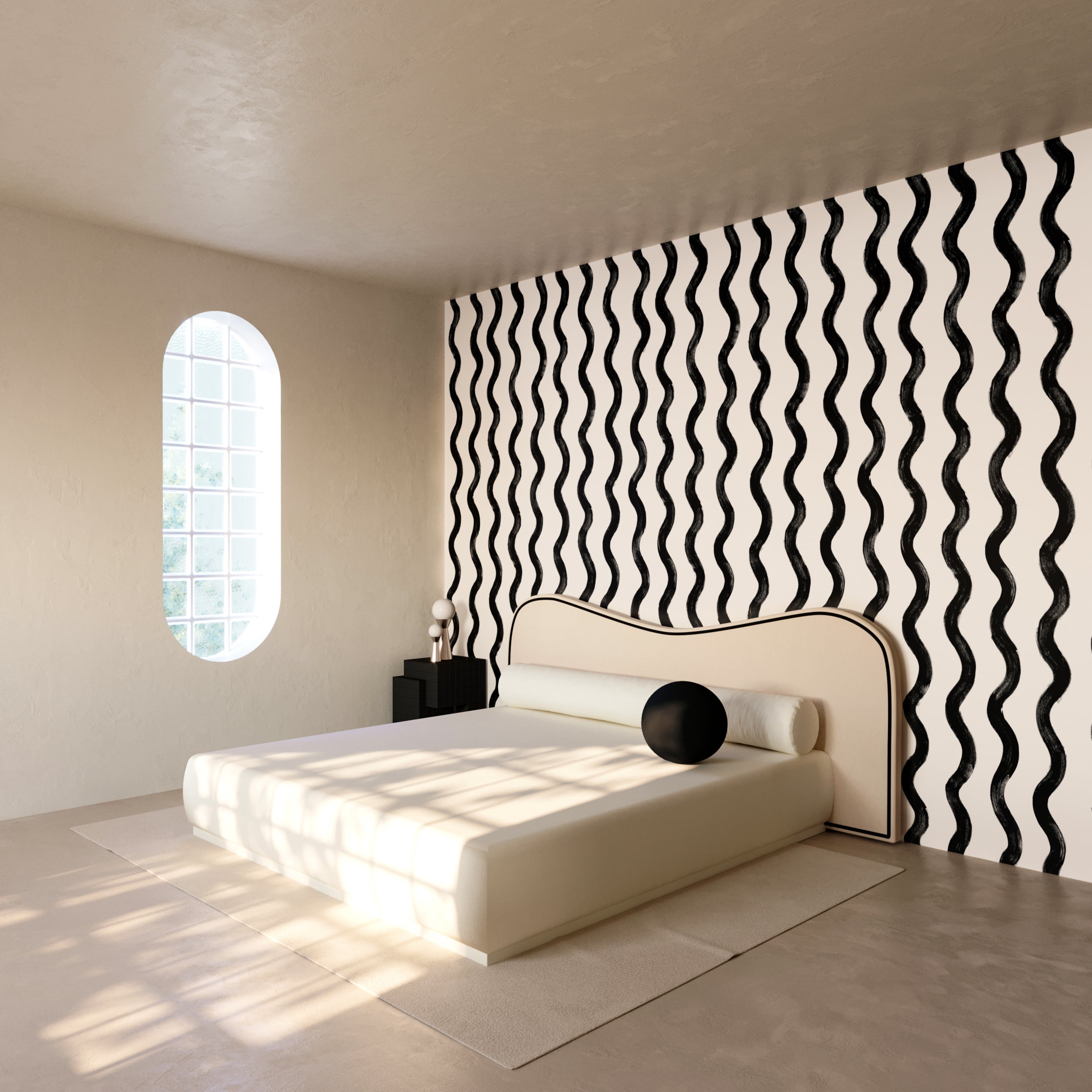 Cassette© Wallpaper in Black + Cremé