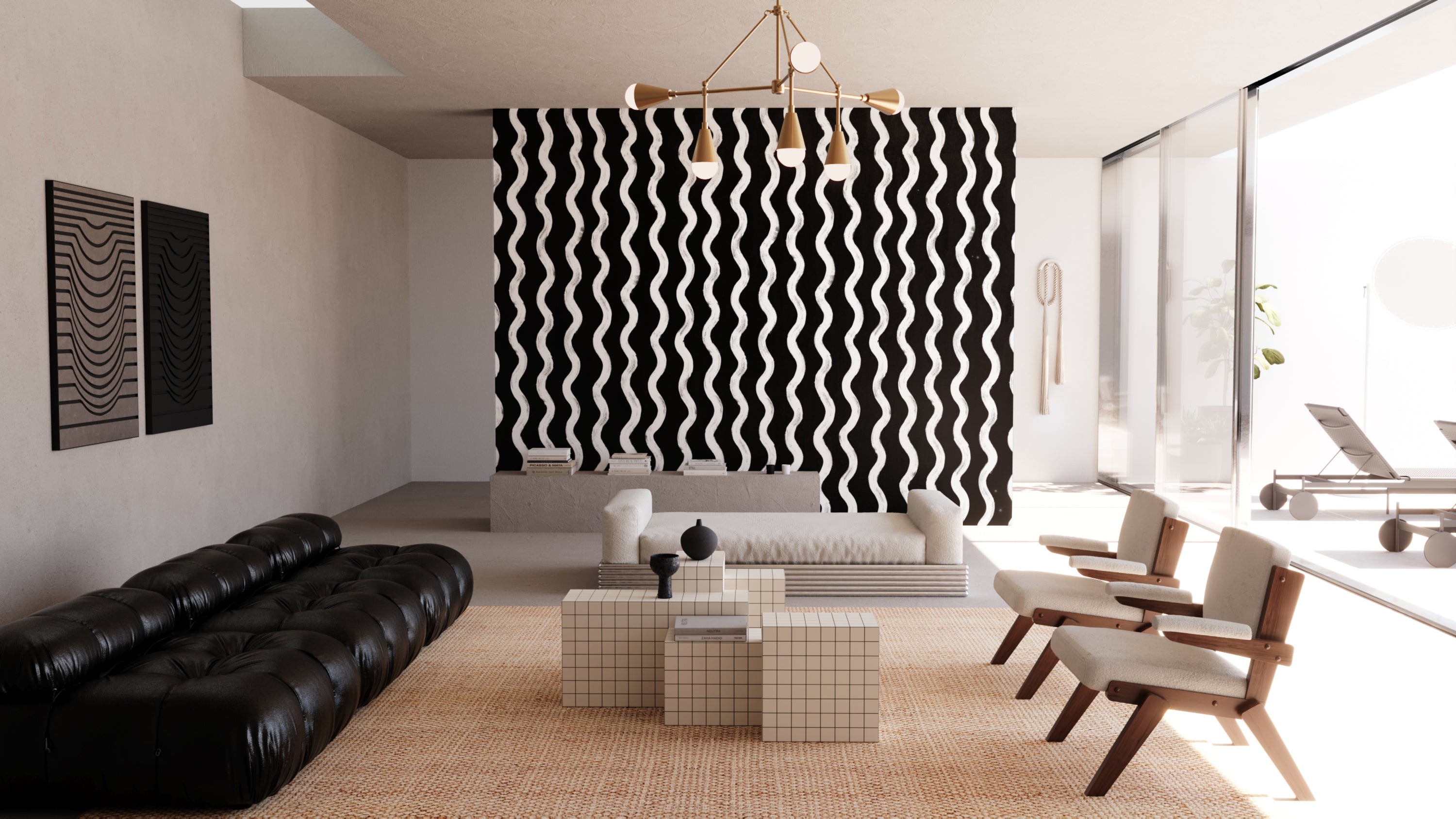 Cassette© Wallpaper in Charcoal Black