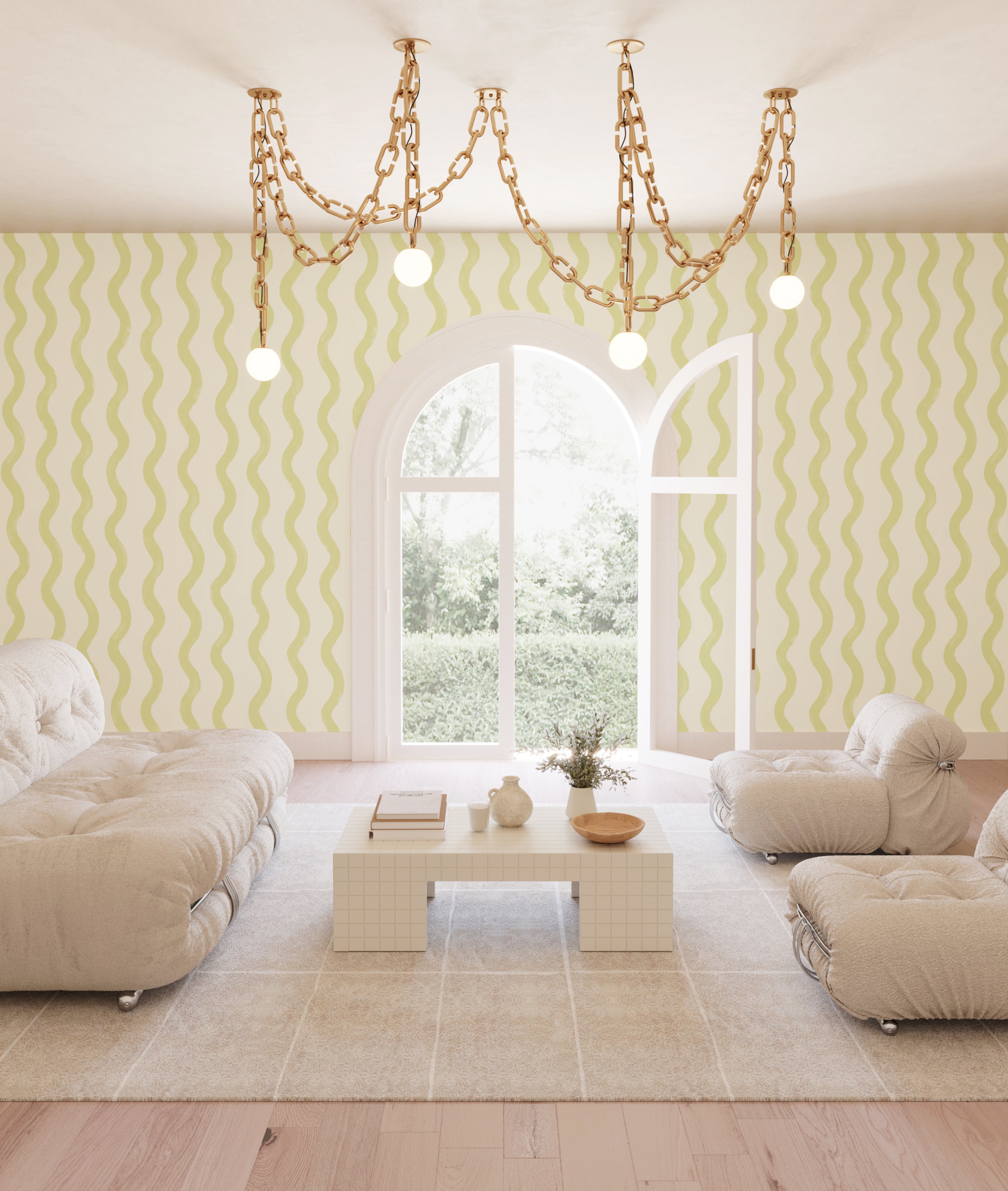 Cassette© Wallpaper in Kiwi