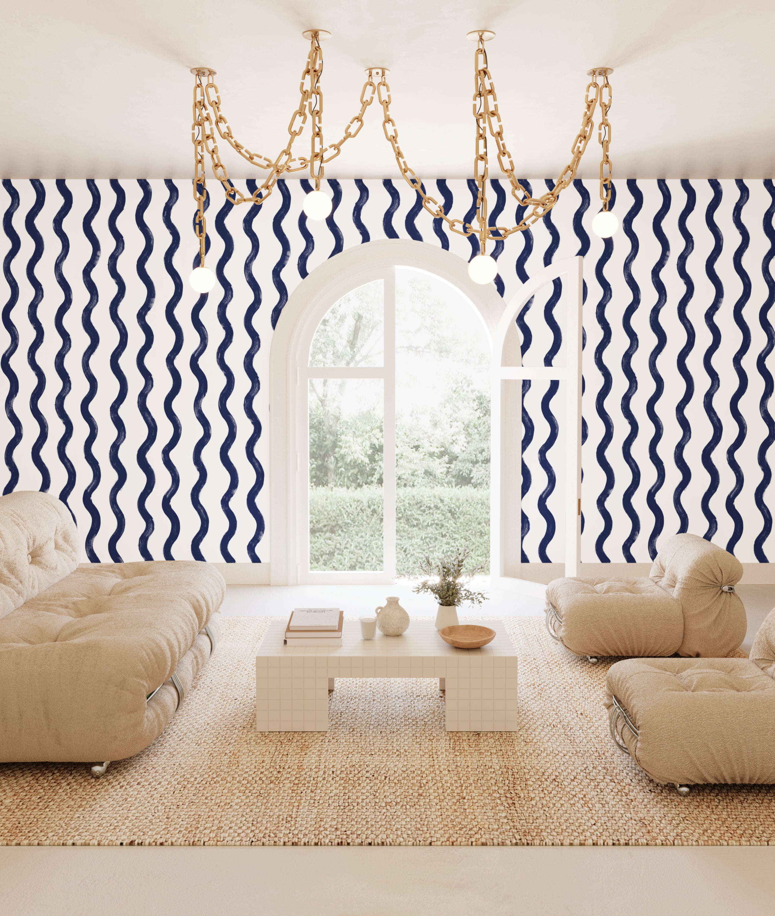 Cassette© Wallpaper in Navy