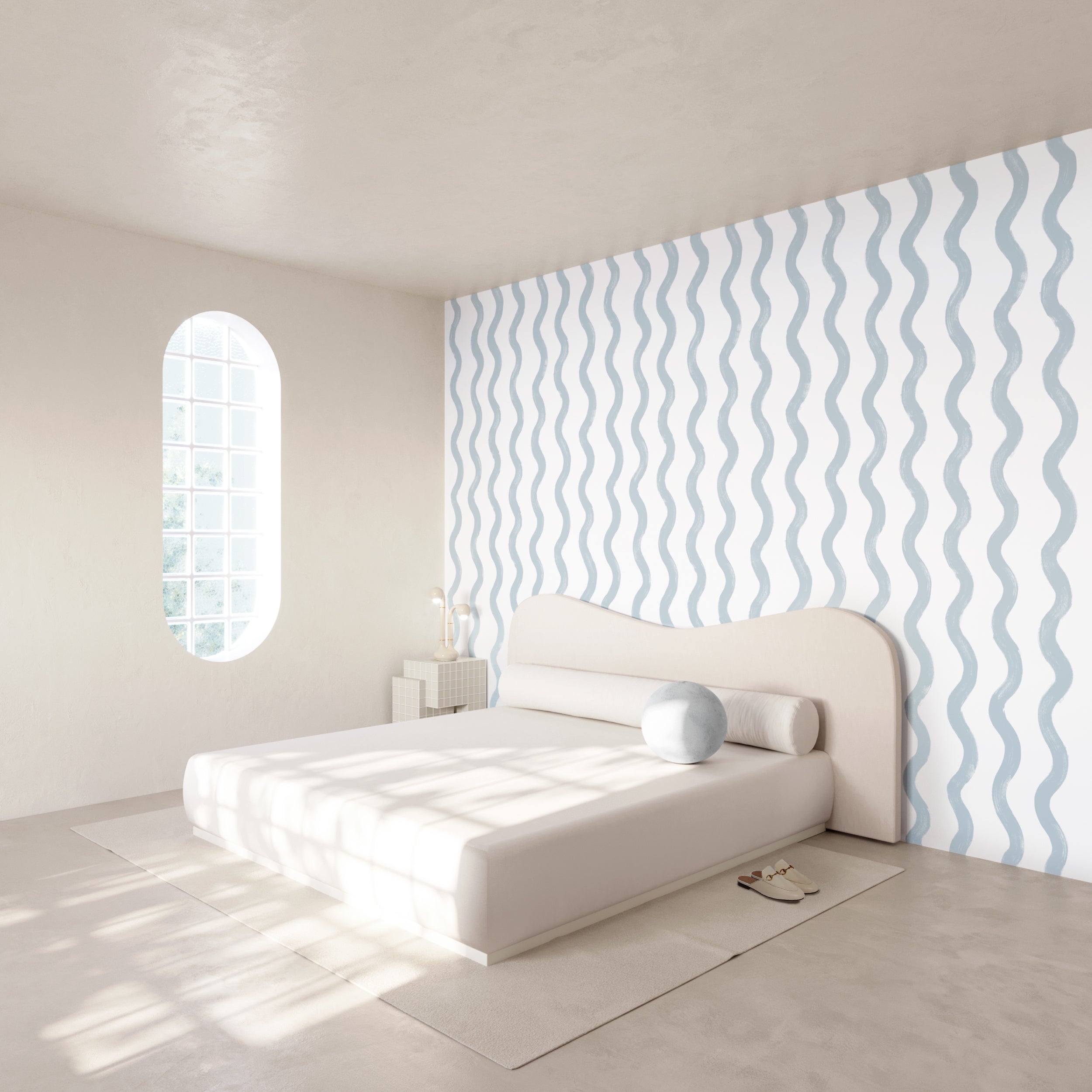 Cassette© Wallpaper in Pale Blue