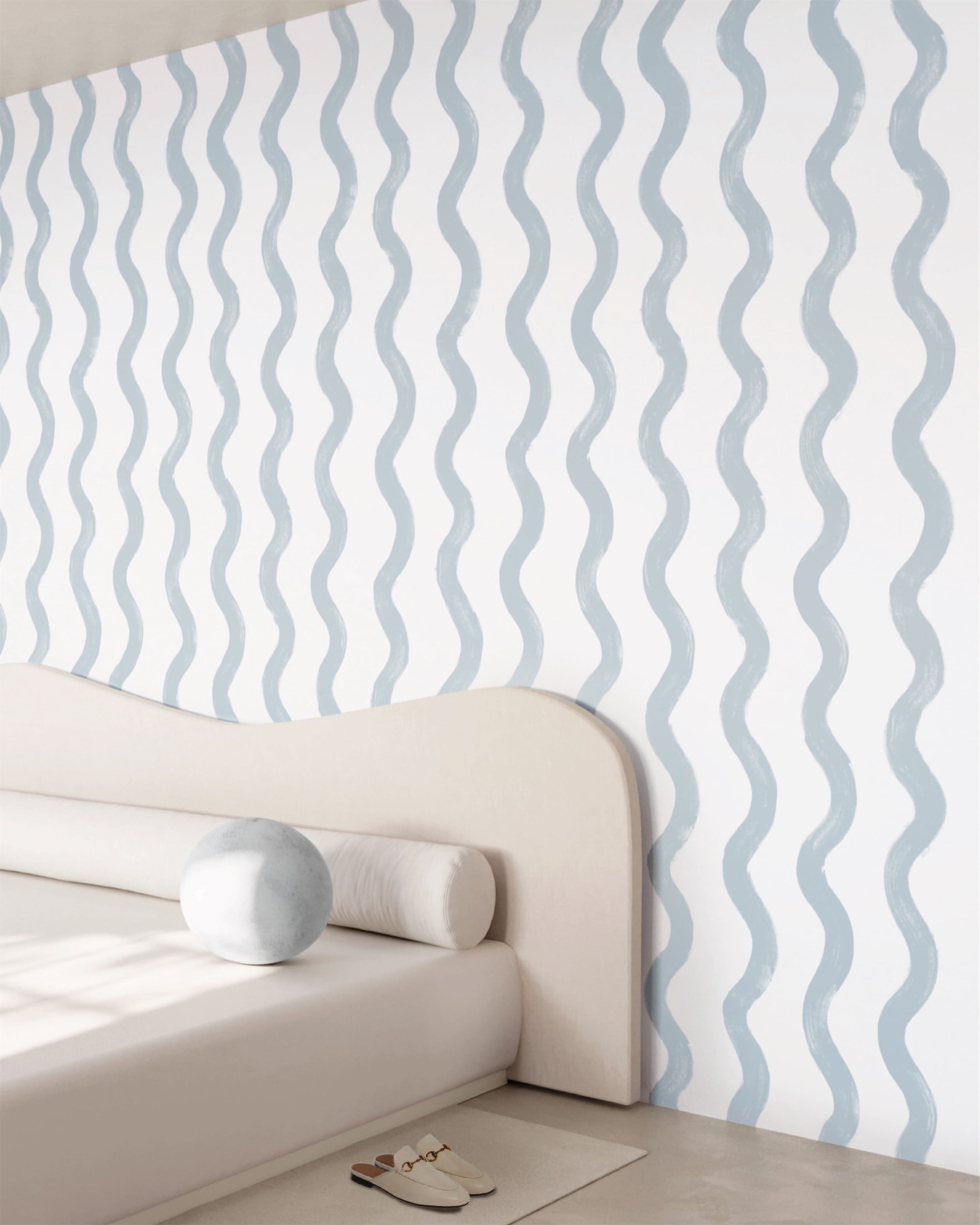 Cassette© Wallpaper in Pale Blue