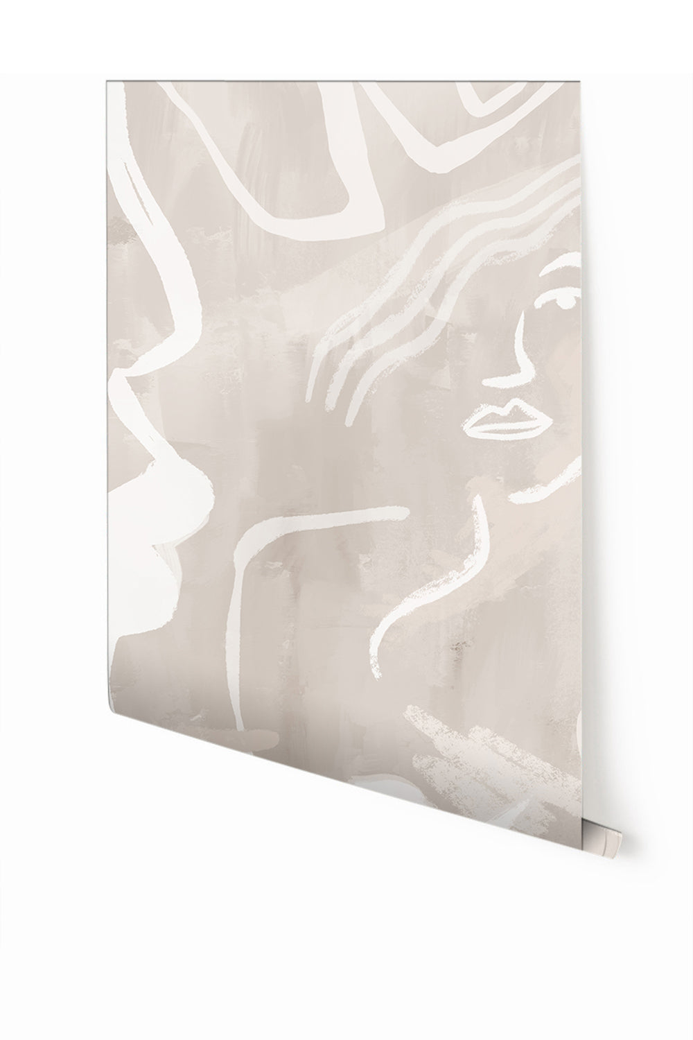 Famke© Mural Wallpaper in Chalk