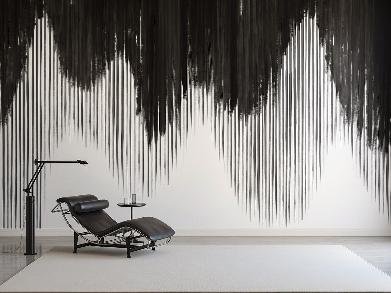Wavelength© Mural Wallpaper in Charcoal