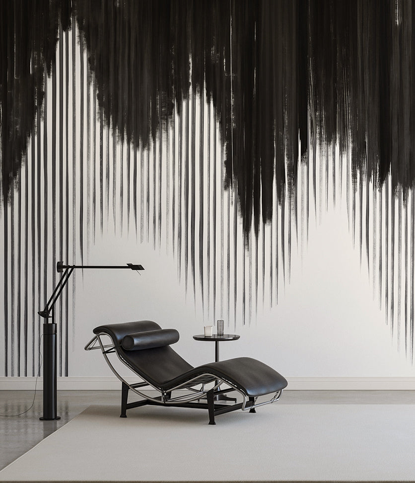 Wavelength© Mural Wallpaper in Charcoal