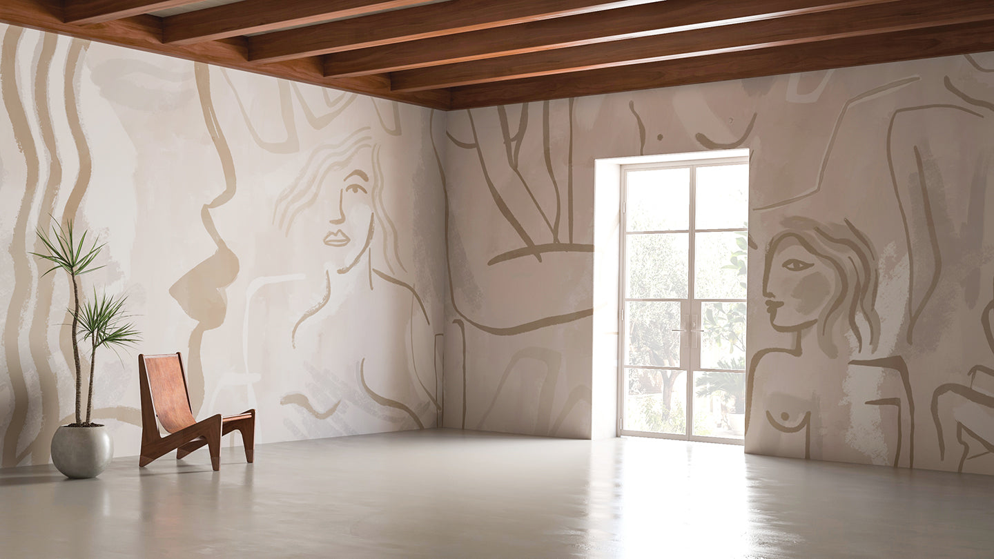 Famke© Mural Wallpaper in Cremé