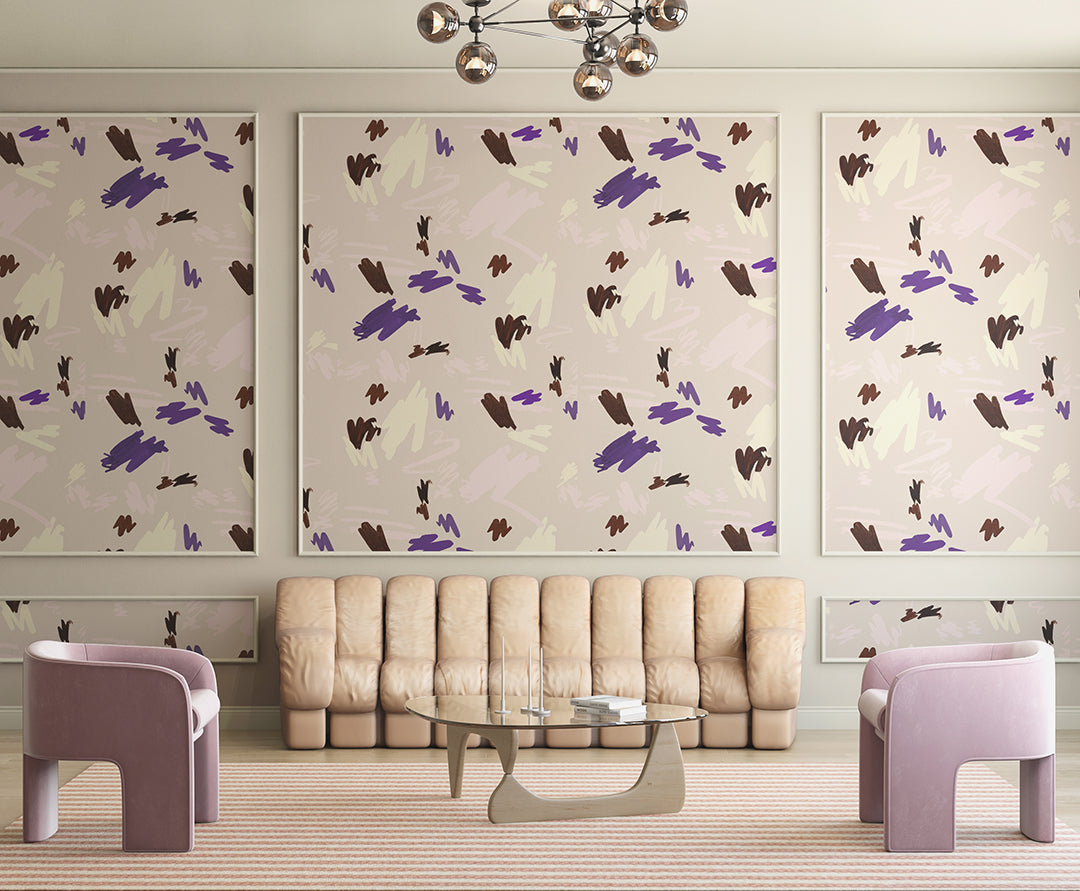 Hieroglyphics© Wallpaper in Cremé