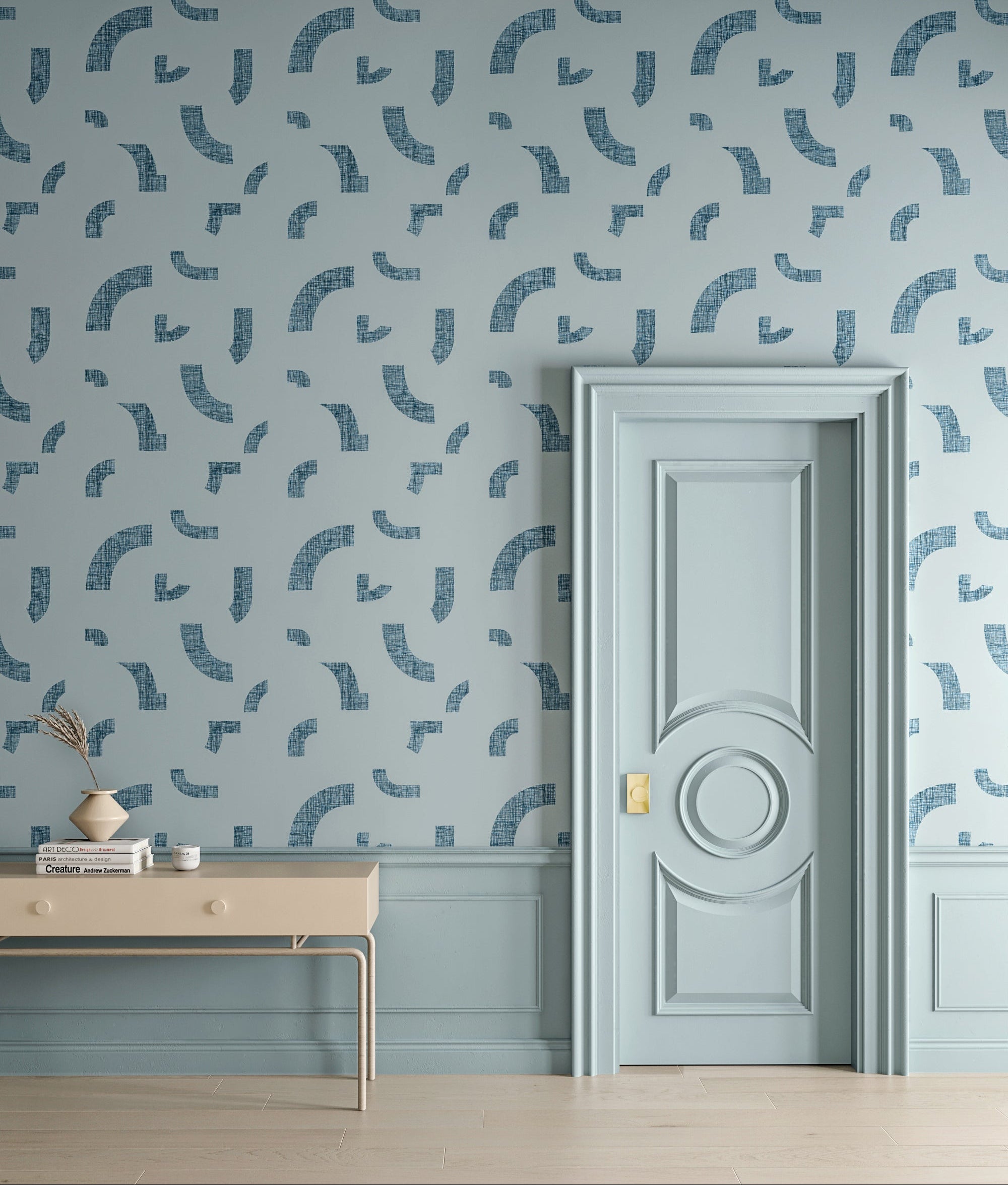 Crosshatch© Wallpaper in Blue