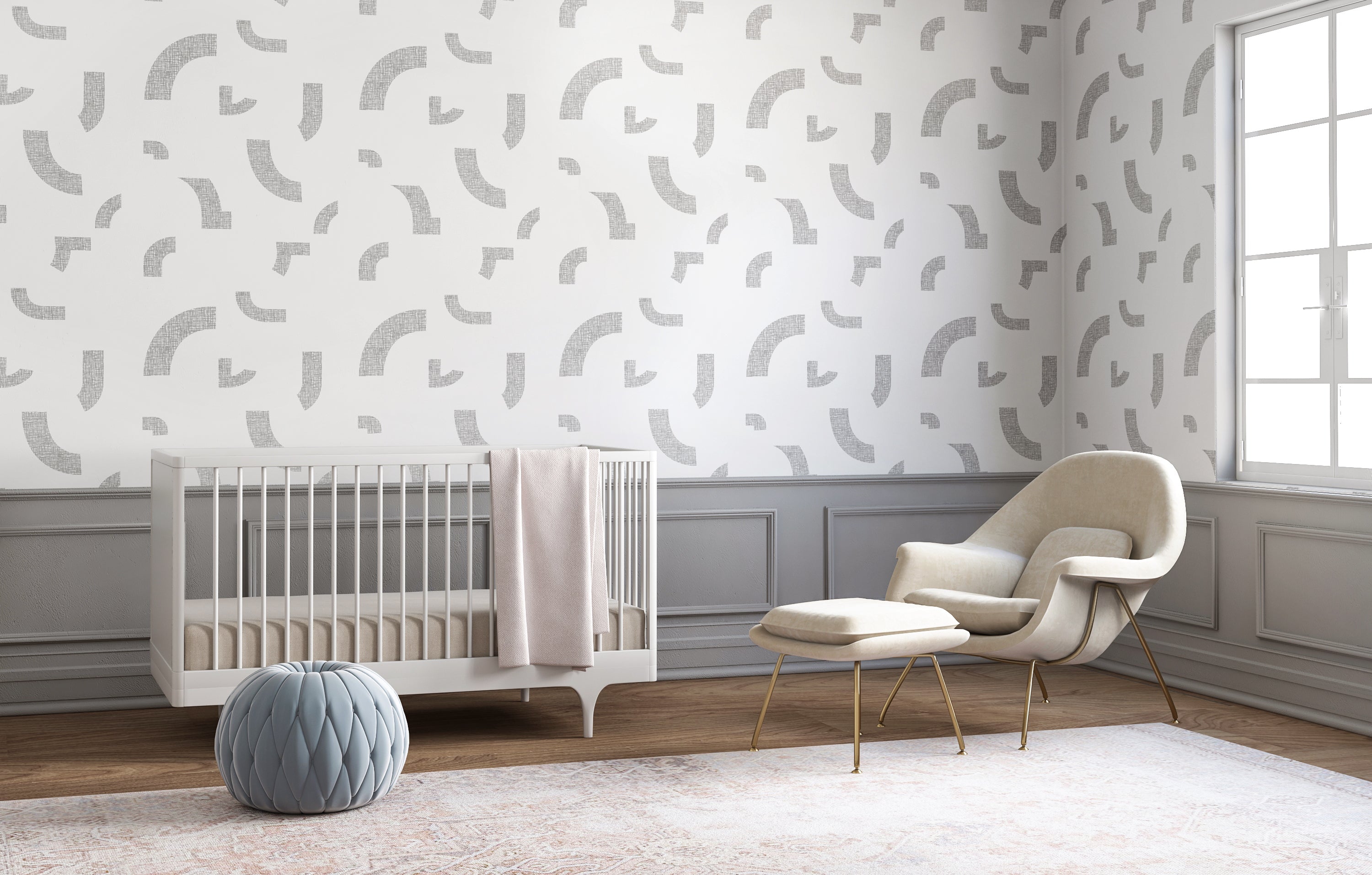 Crosshatch© Wallpaper in Grey