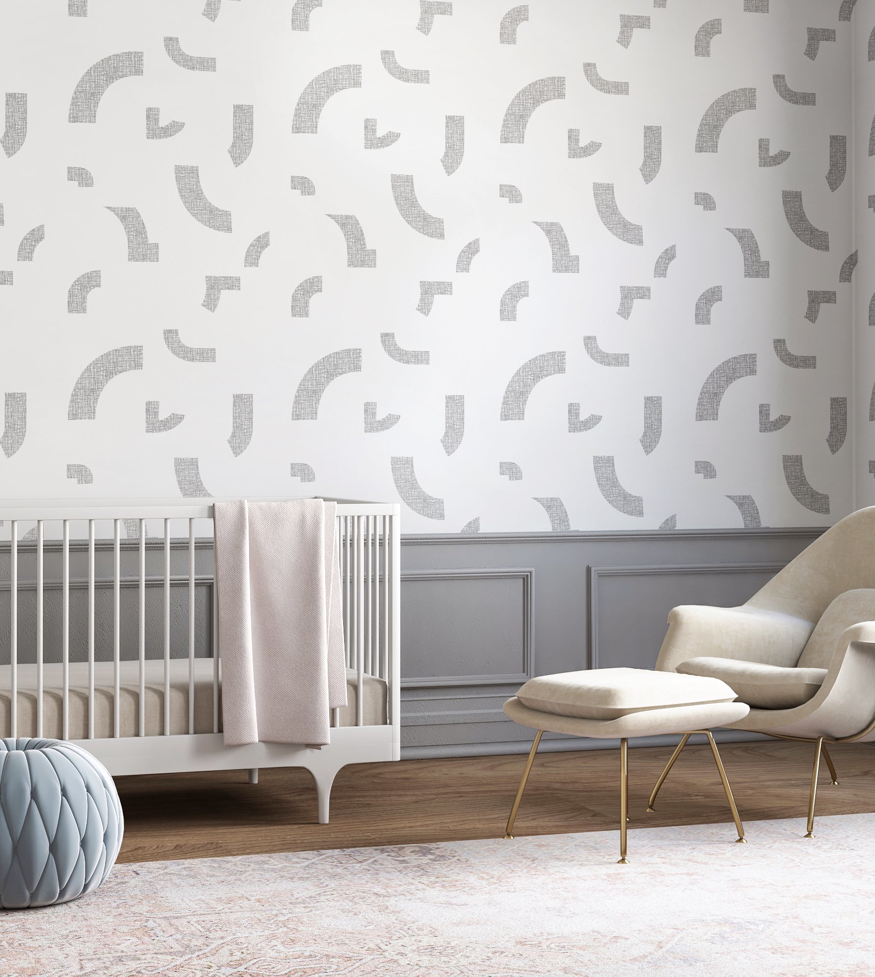 Crosshatch© Wallpaper in Grey