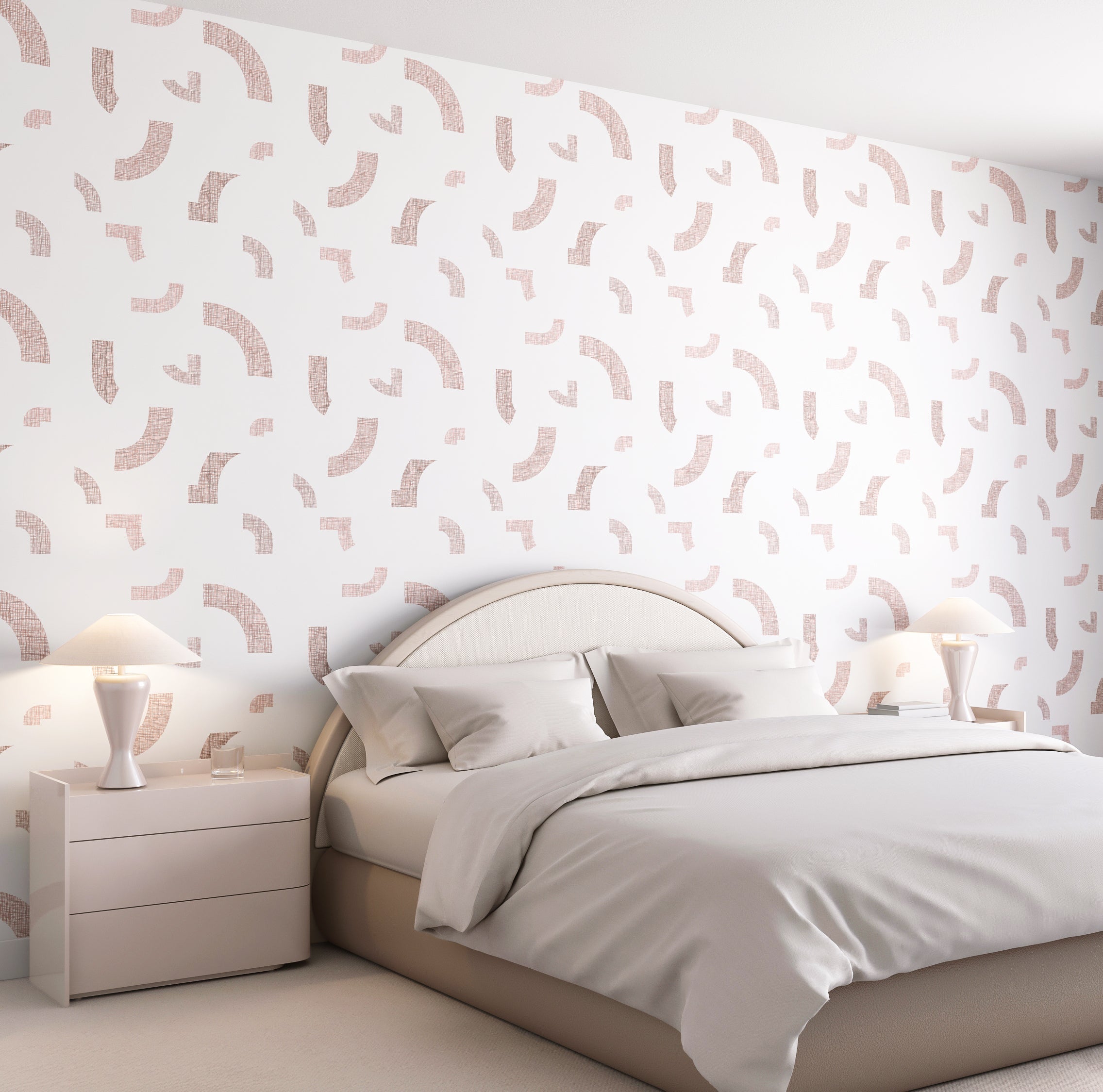 Crosshatch© Wallpaper in Pink