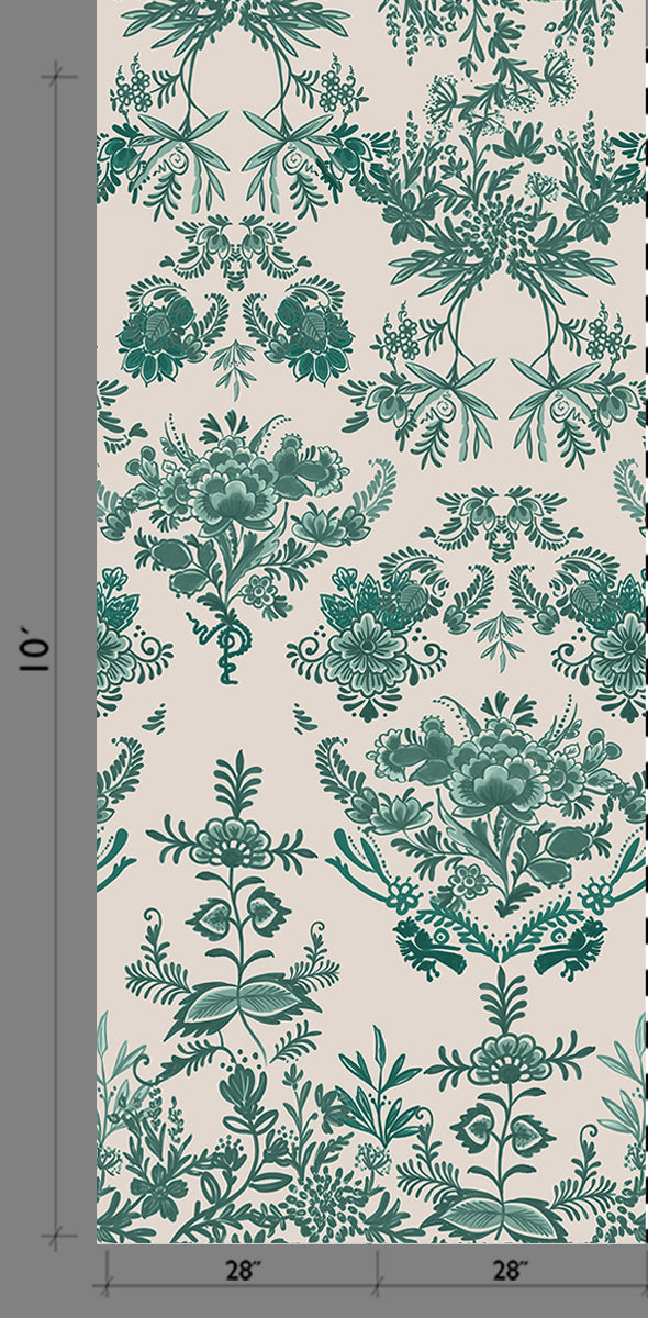 Delft© Mural Wallpaper in Green