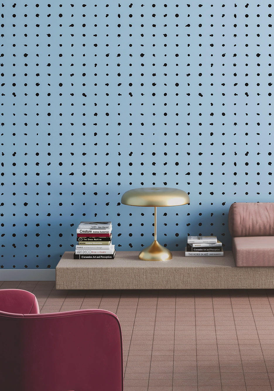 Dotted Line© Wallpaper in Powder Blue