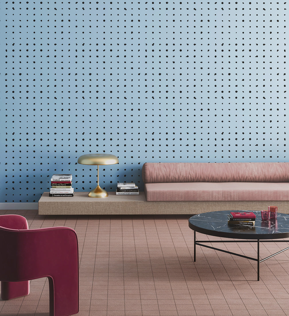 Dotted Line© Wallpaper in Powder Blue
