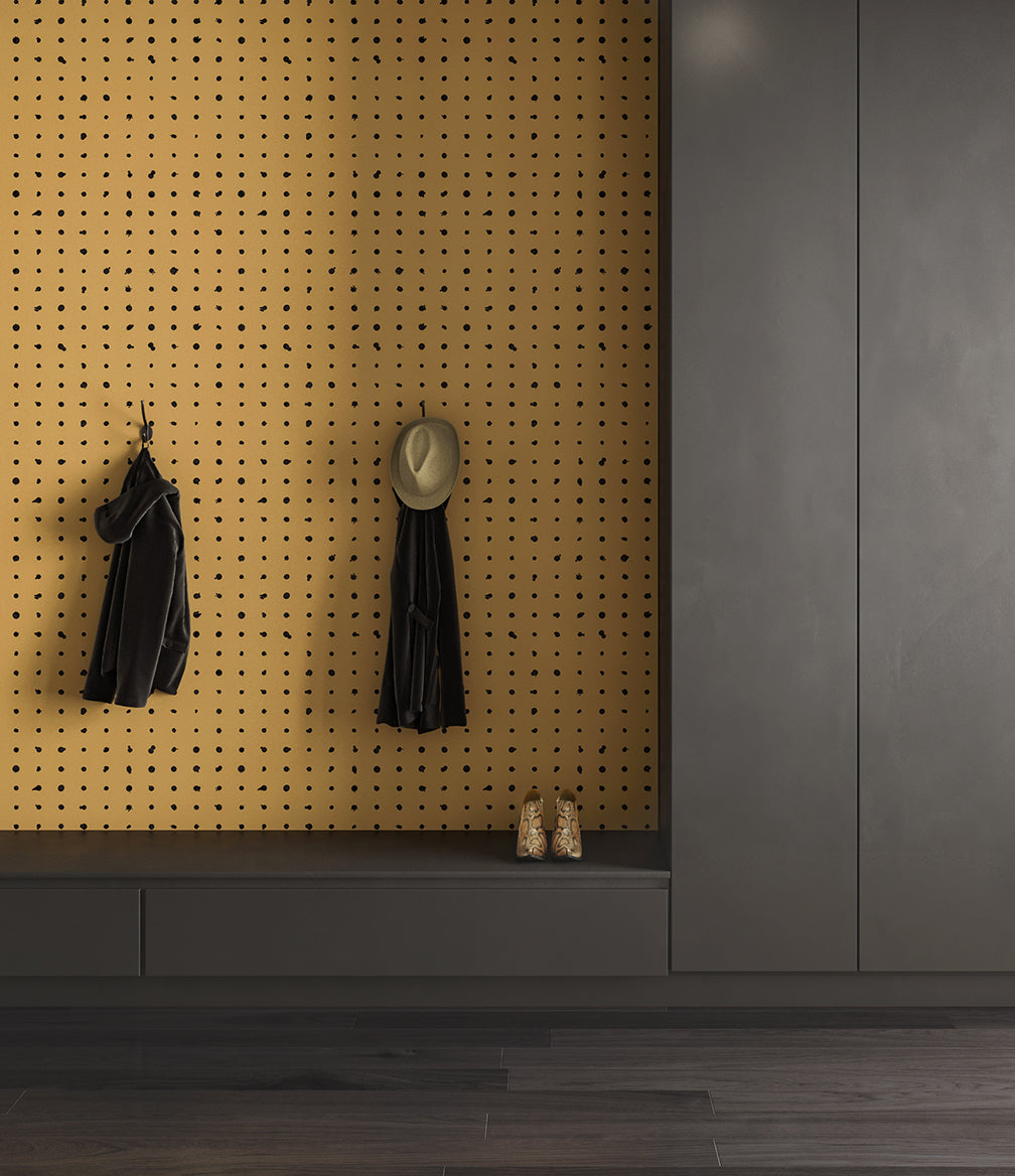 Dotted Line© Wallpaper in Mustard