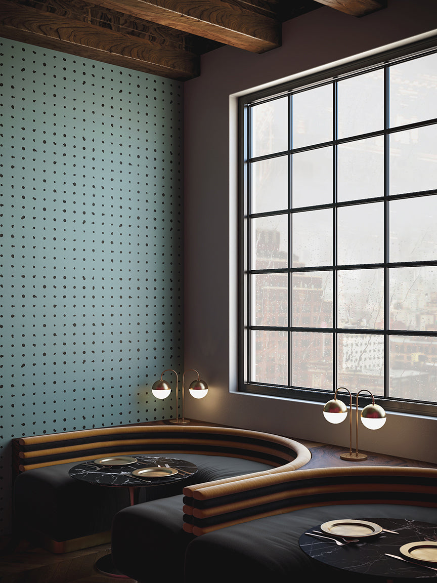 Dotted Line© Wallpaper in Teal