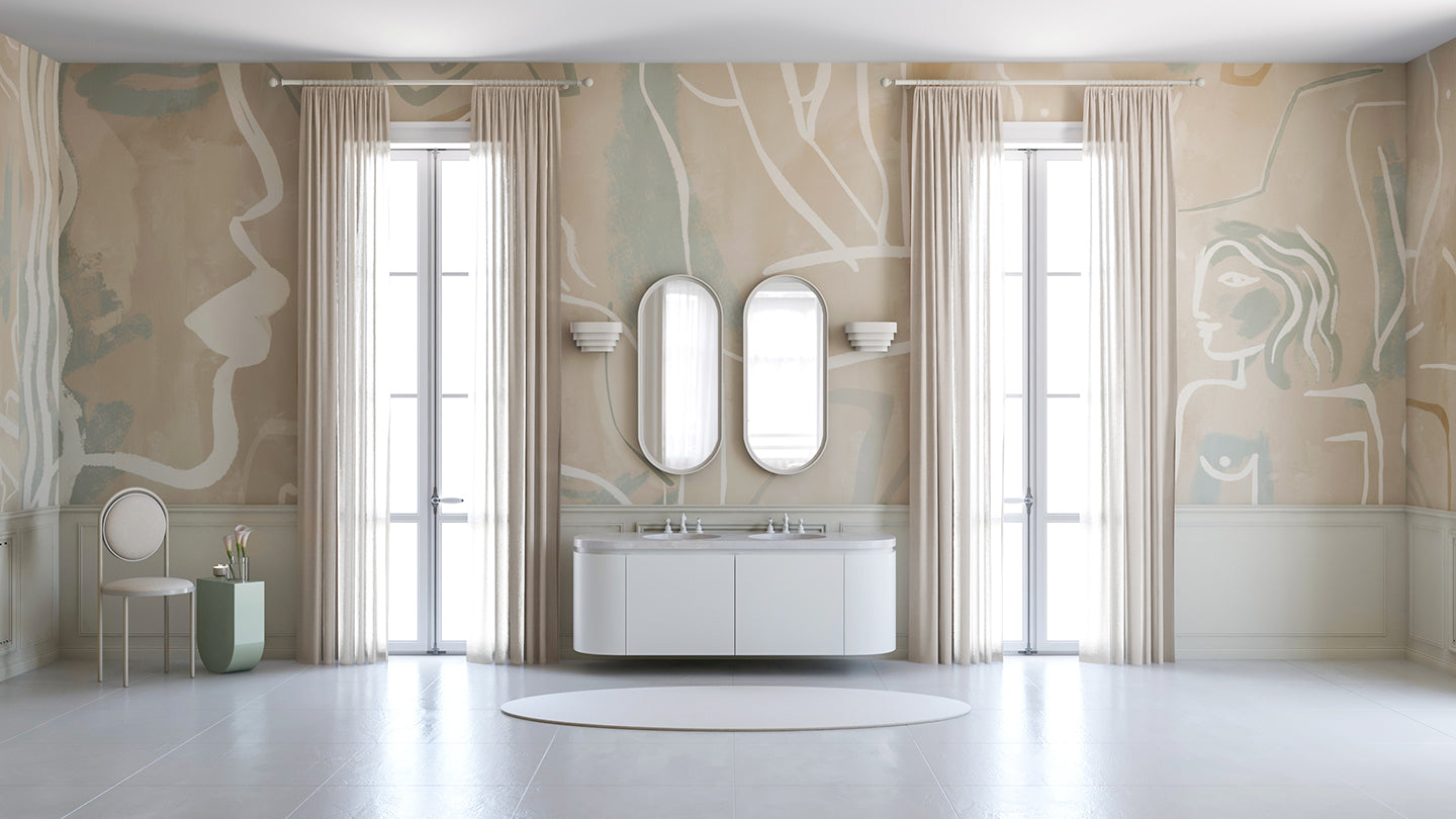 Famke© Mural Wallpaper in Ocean