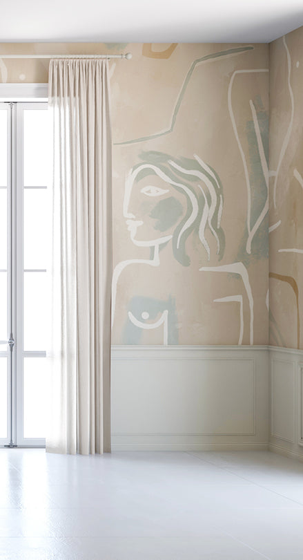 Famke© Mural Wallpaper in Ocean