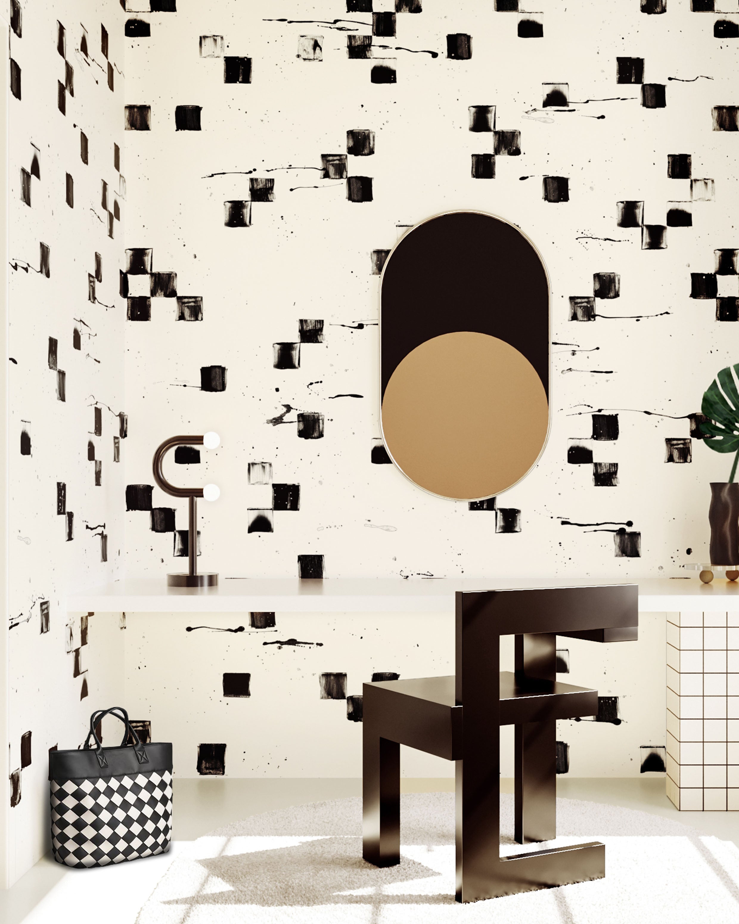 Finali© Wallpaper in Black + Cremé