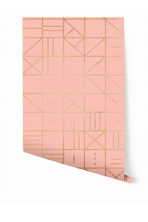 Camino Real© Wallpaper in Gold on Mauve