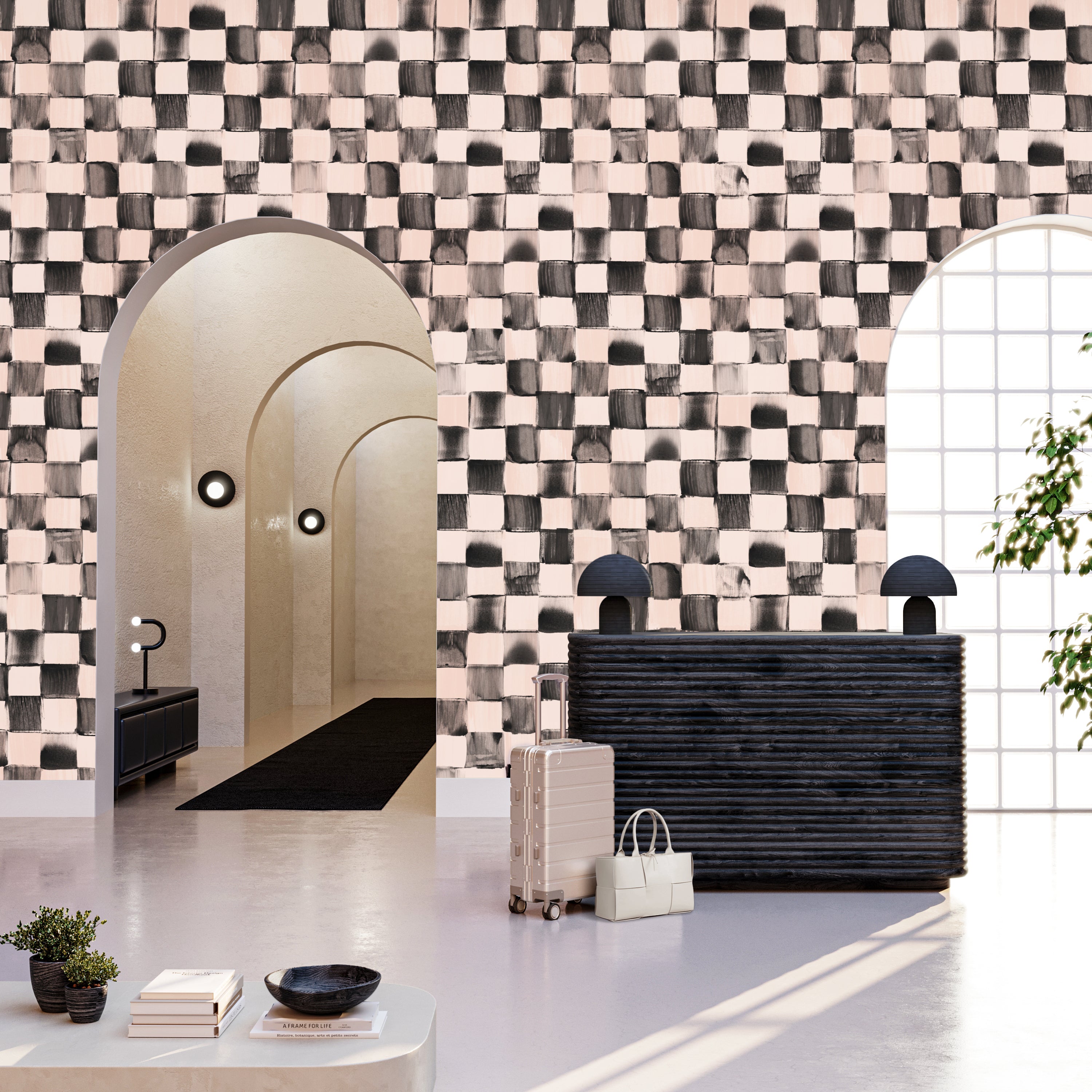 Grande© Wallpaper in Flamingo