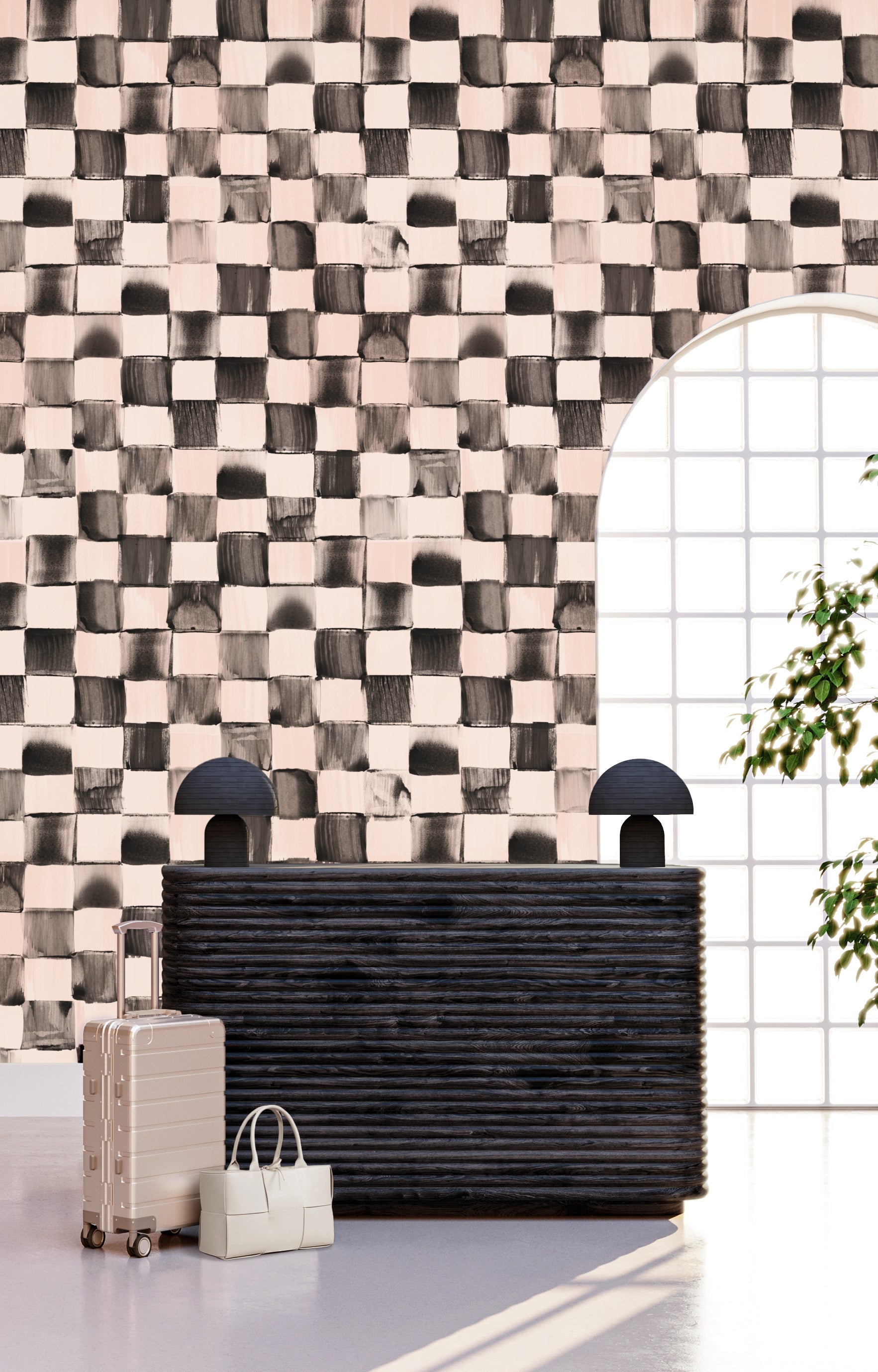 Grande© Wallpaper in Flamingo