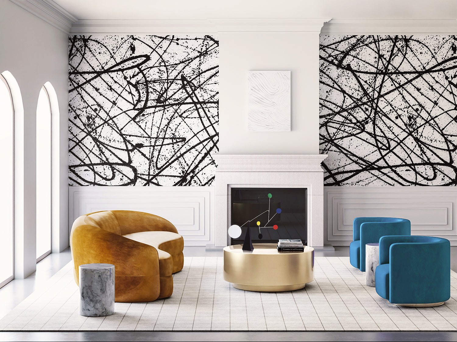 Lady Luck© Mural Wallpaper in Black + White