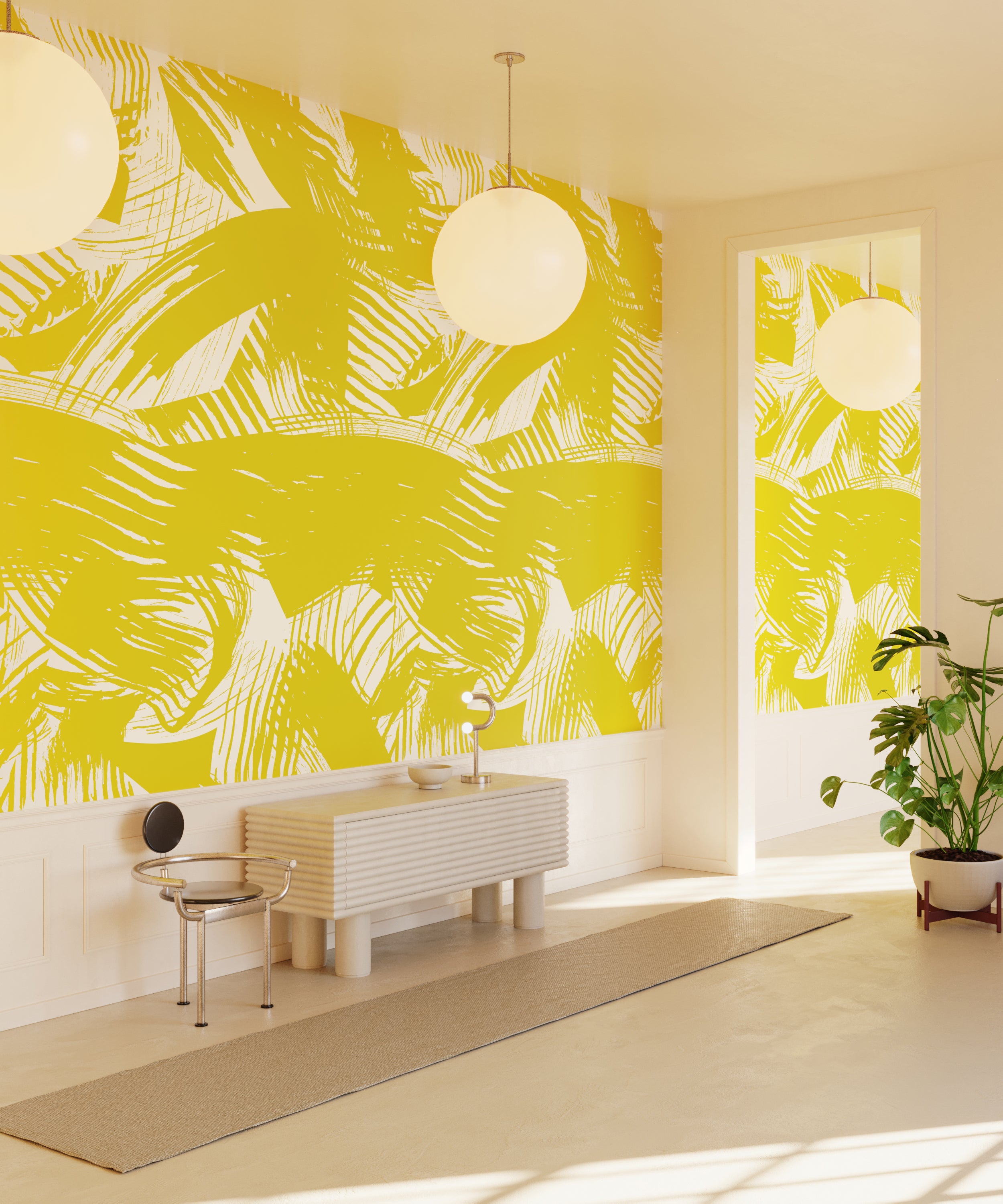 Mixed Tape© Mural Wallpaper in Chartreuse