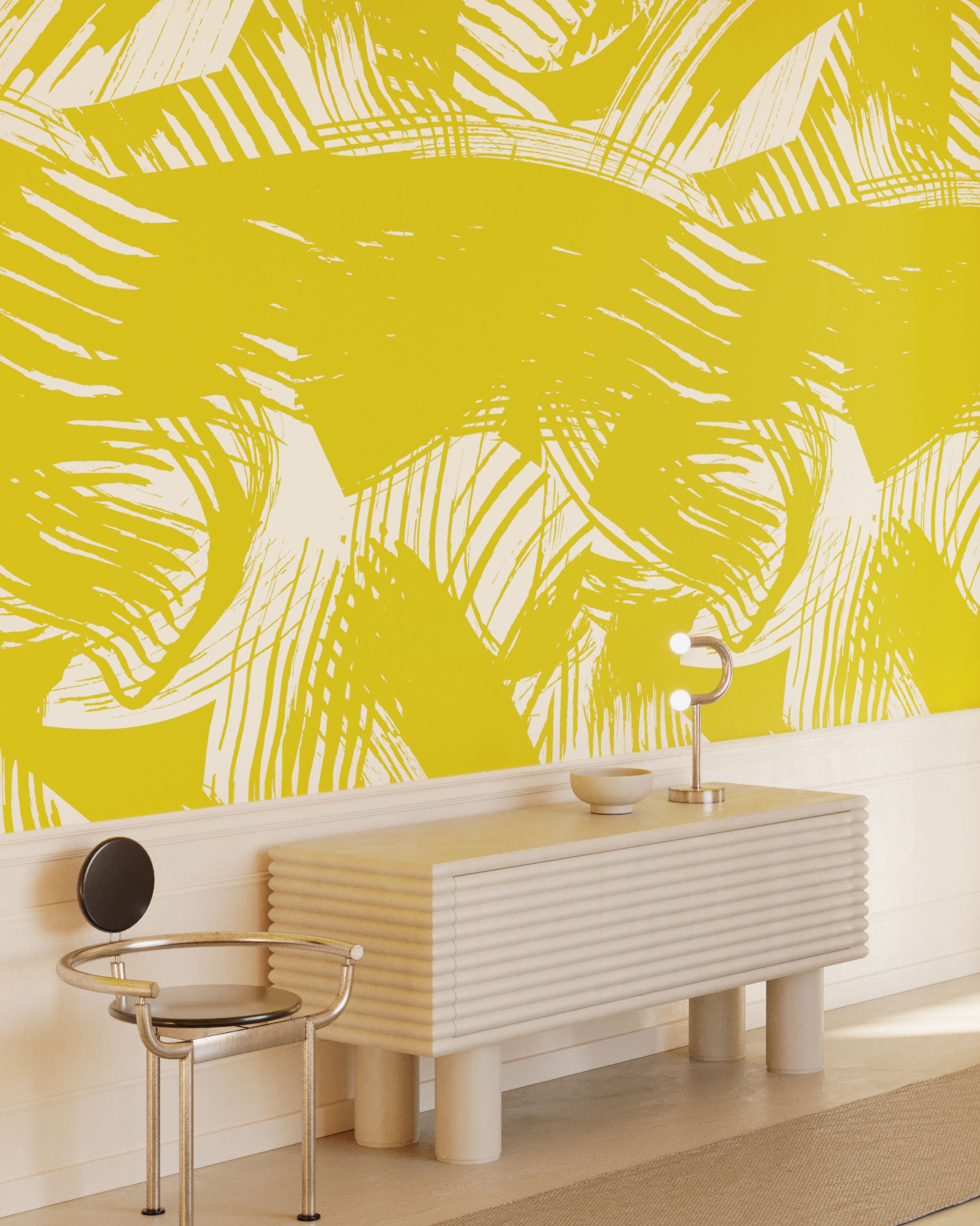 Mixed Tape© Mural Wallpaper in Chartreuse