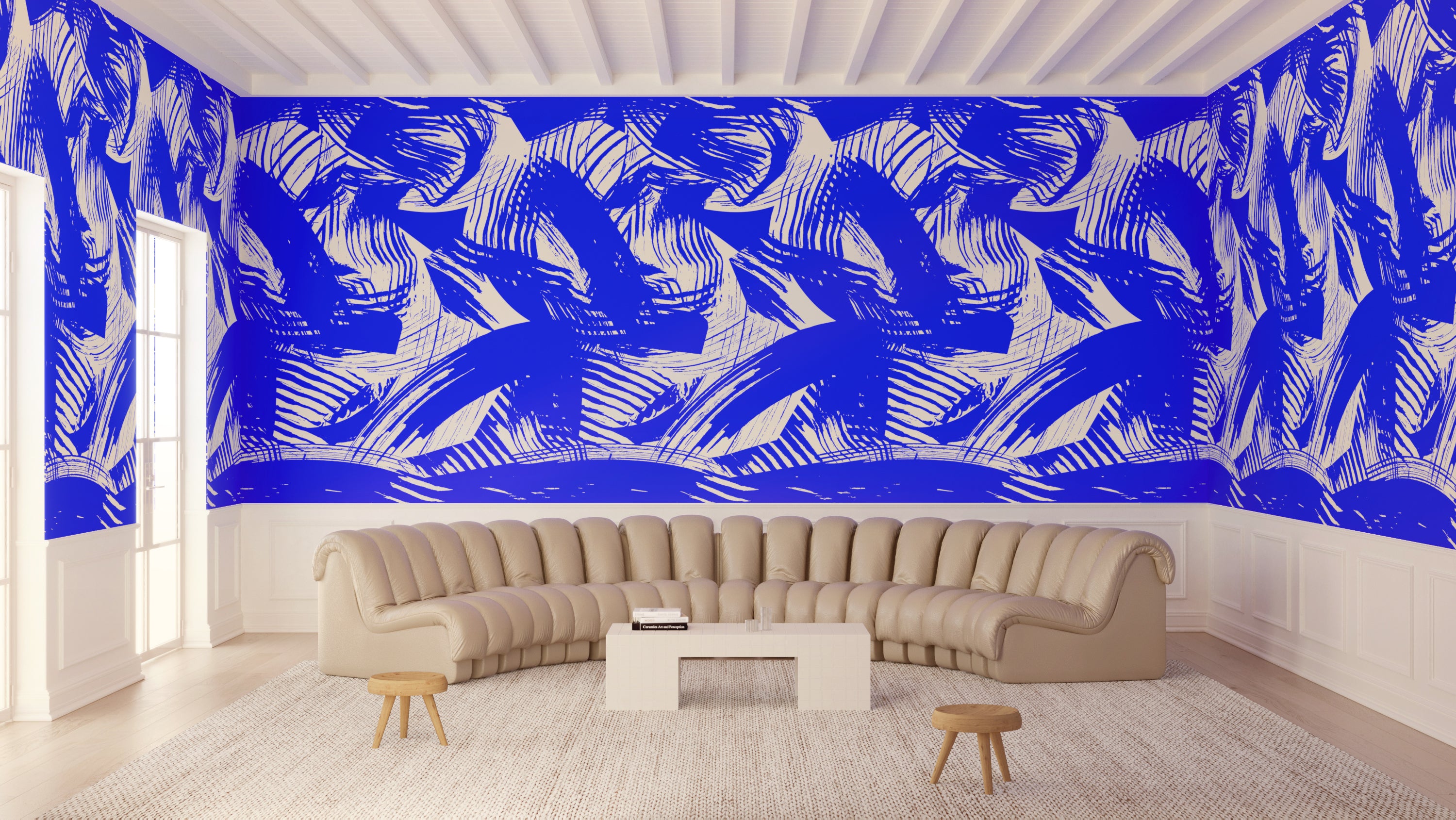 Mixed Tape© Mural Wallpaper in Cobalt