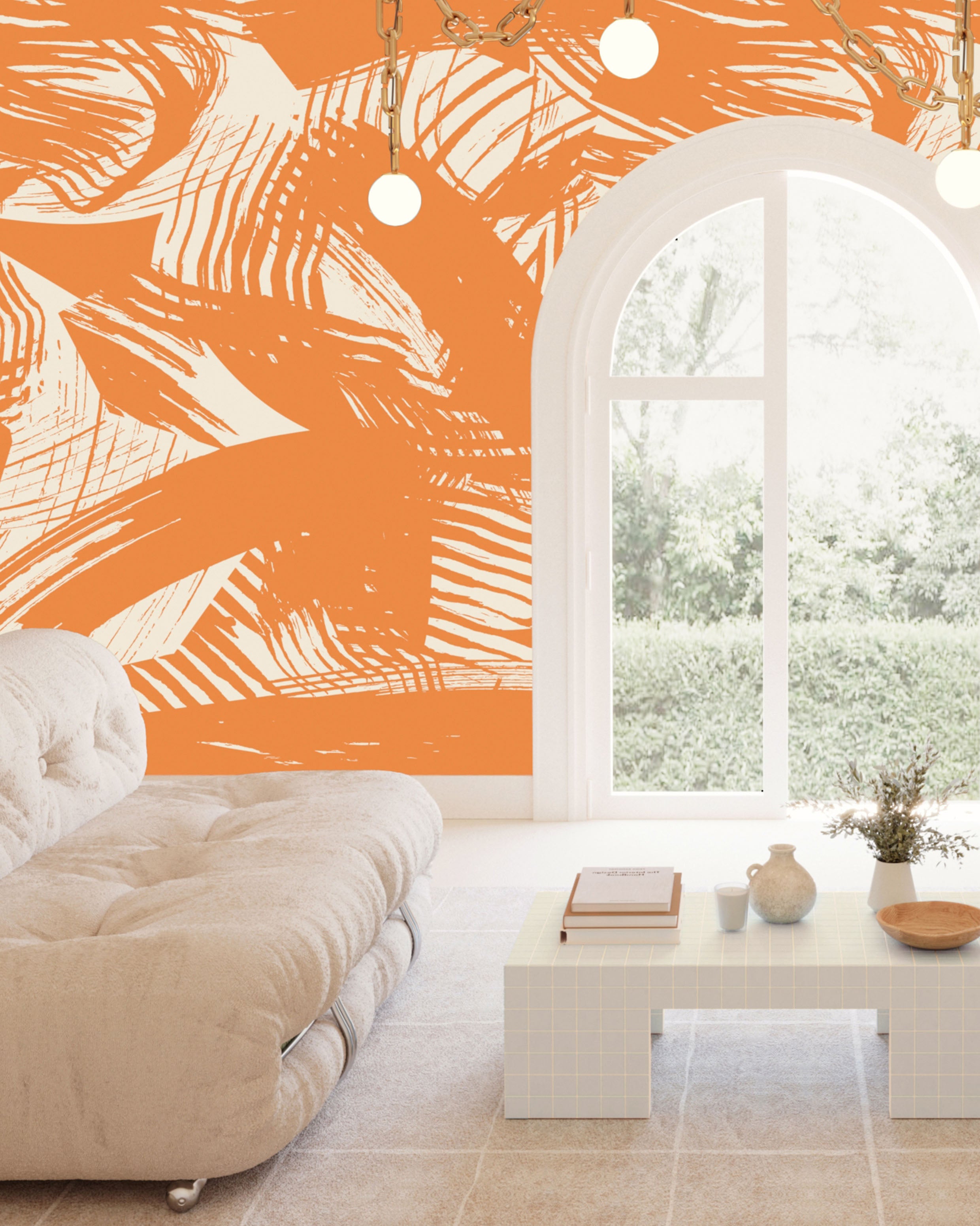 Mixed Tape© Mural Wallpaper in Orange