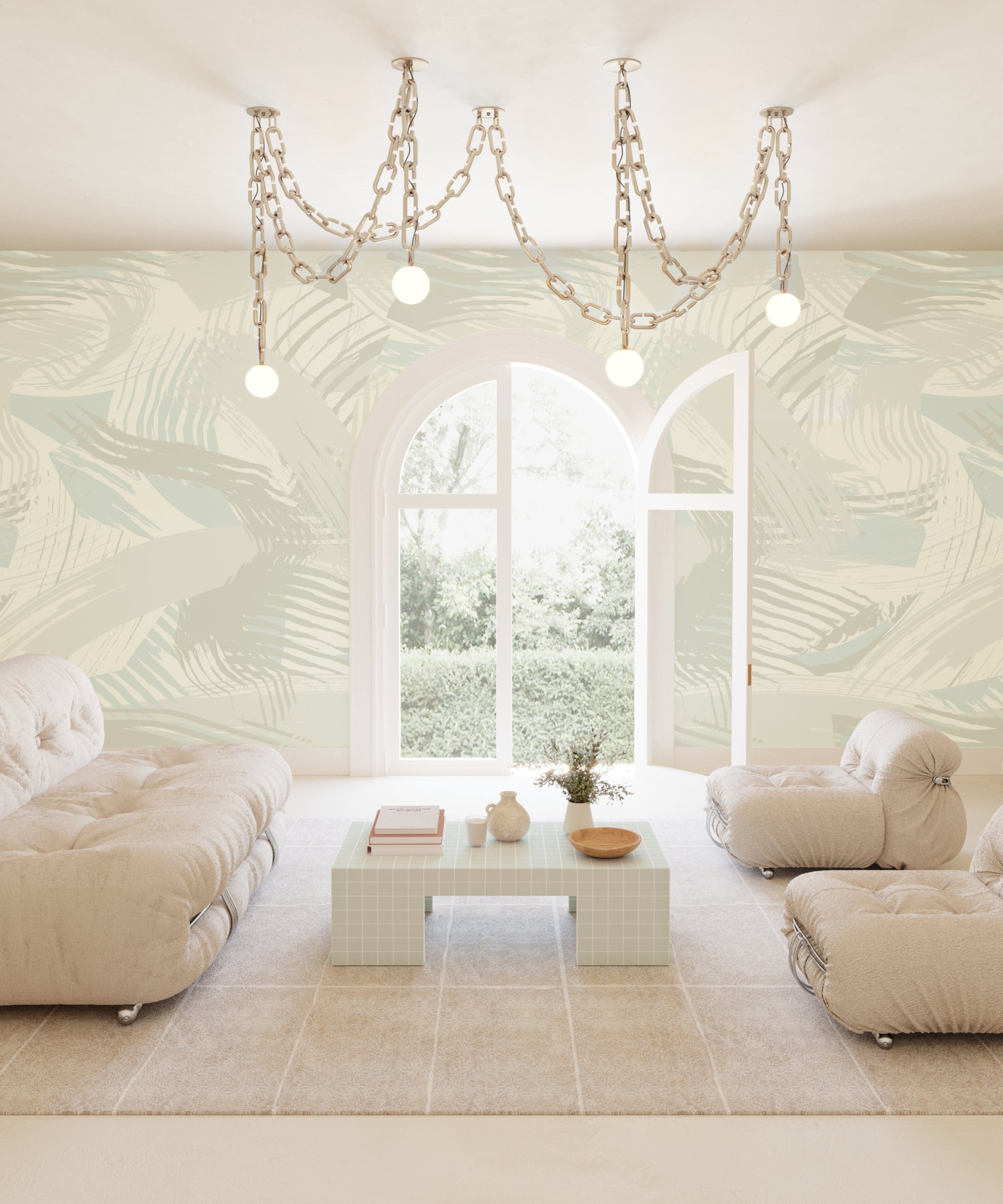 Mixed Tape© Mural Wallpaper in Sel Gris