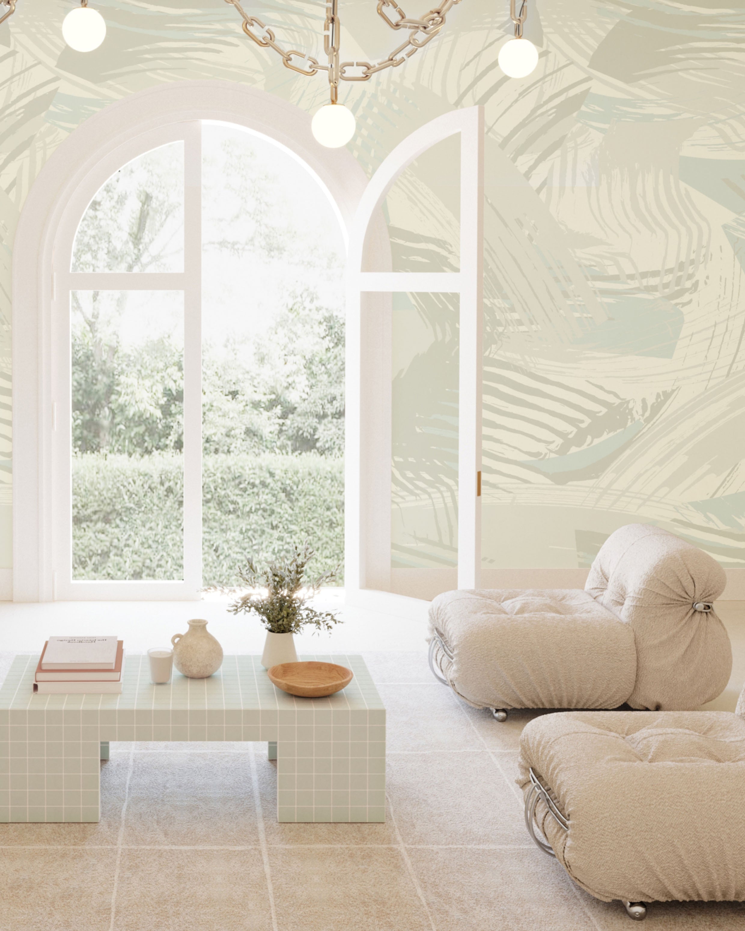 Mixed Tape© Mural Wallpaper in Sel Gris