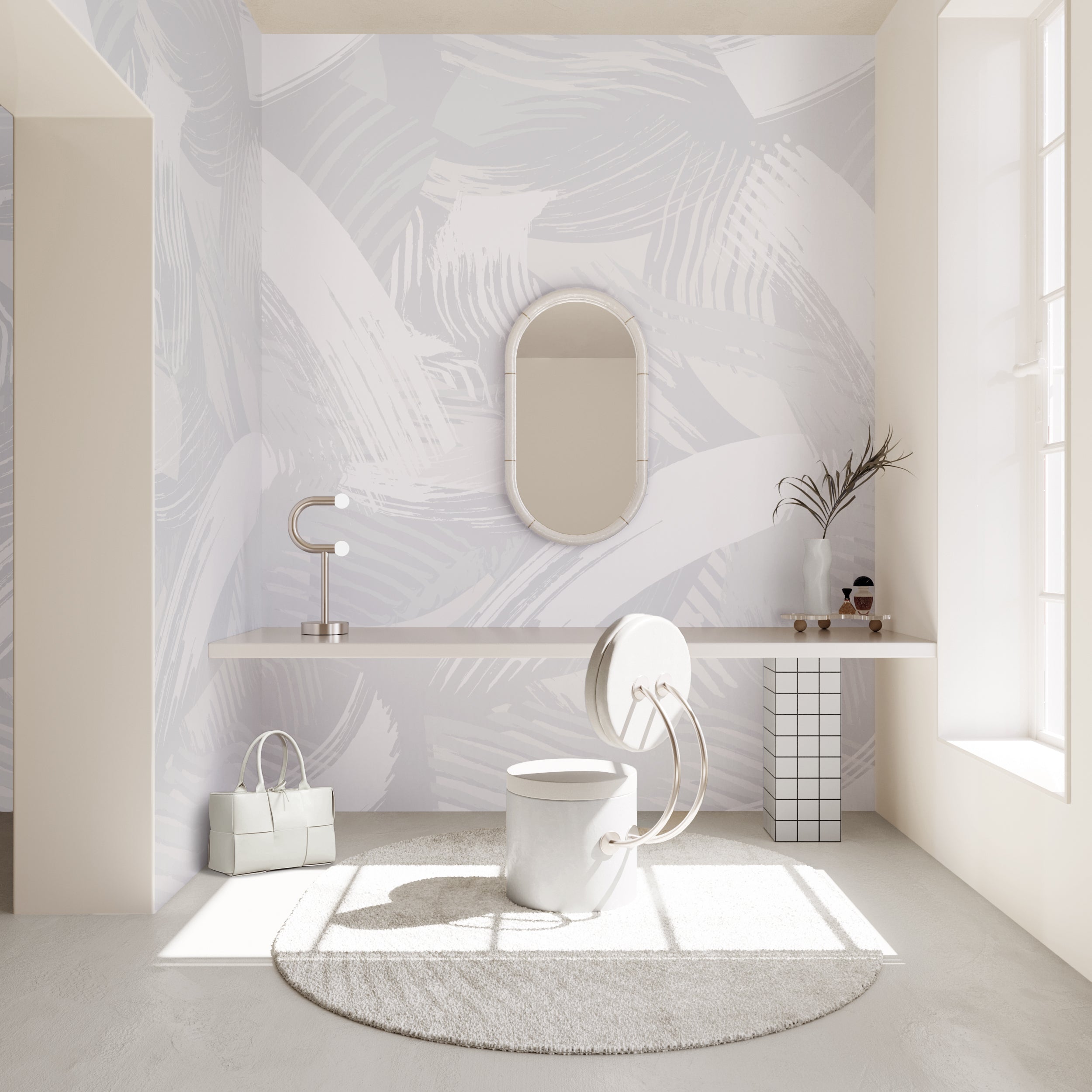 Mixed Tape© Mural Wallpaper in Warm Grey