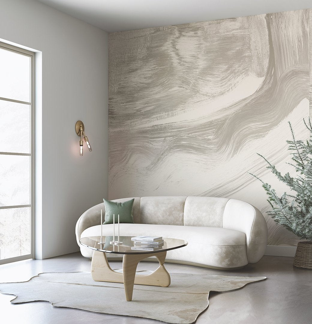 Modern Art© Mural Wallpaper in Grey