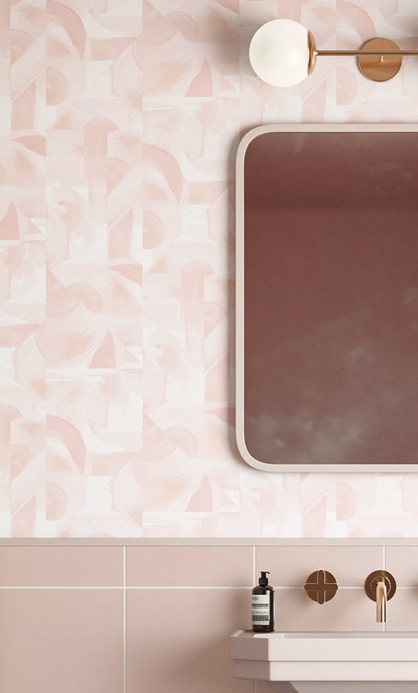 Block Party© Wallpaper in Pink