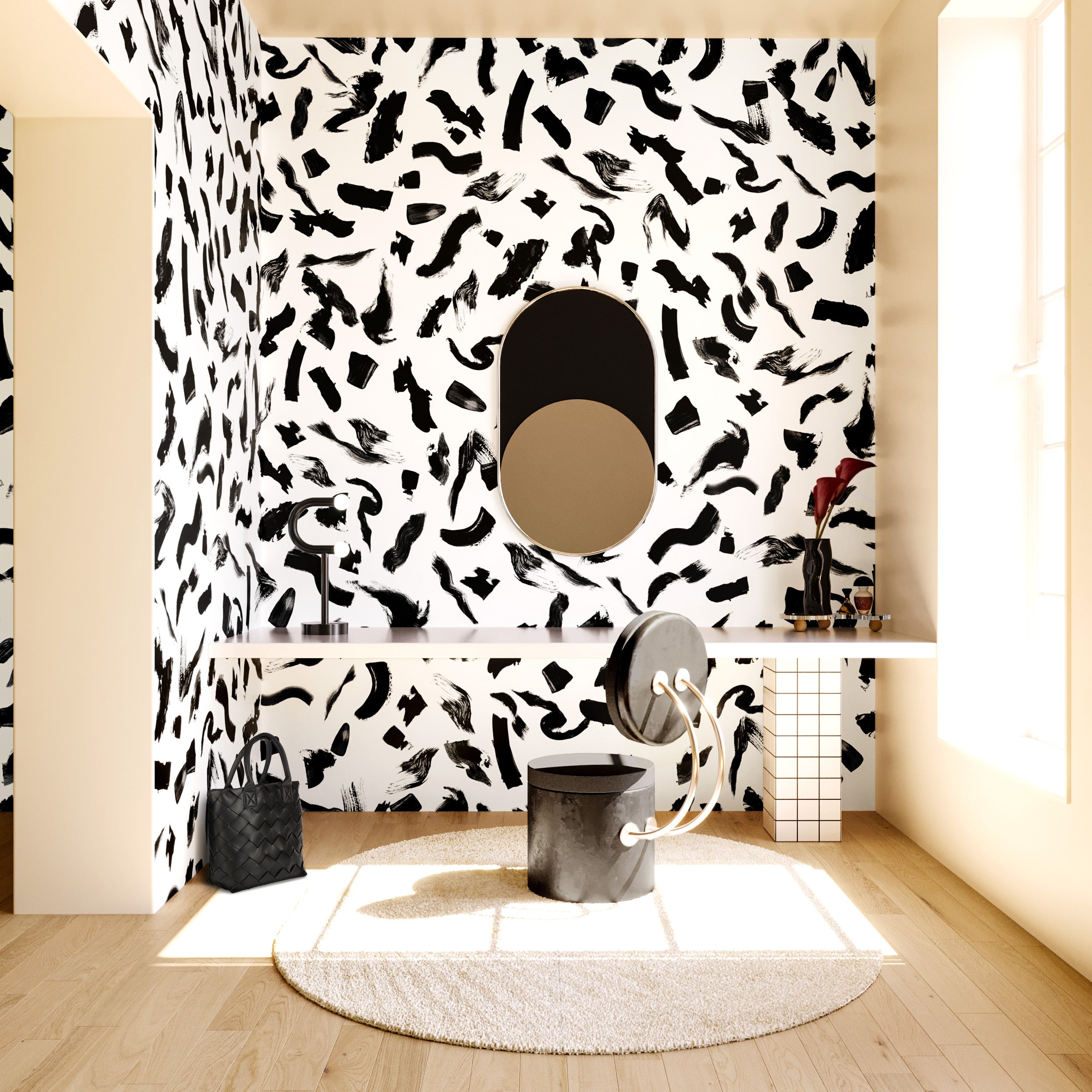 Mombasa© Wallpaper in Black + White