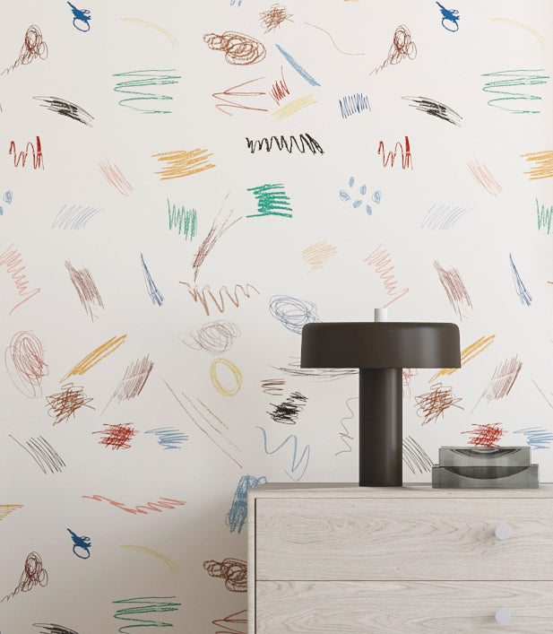 Scribble© Wallpaper in Multicolor