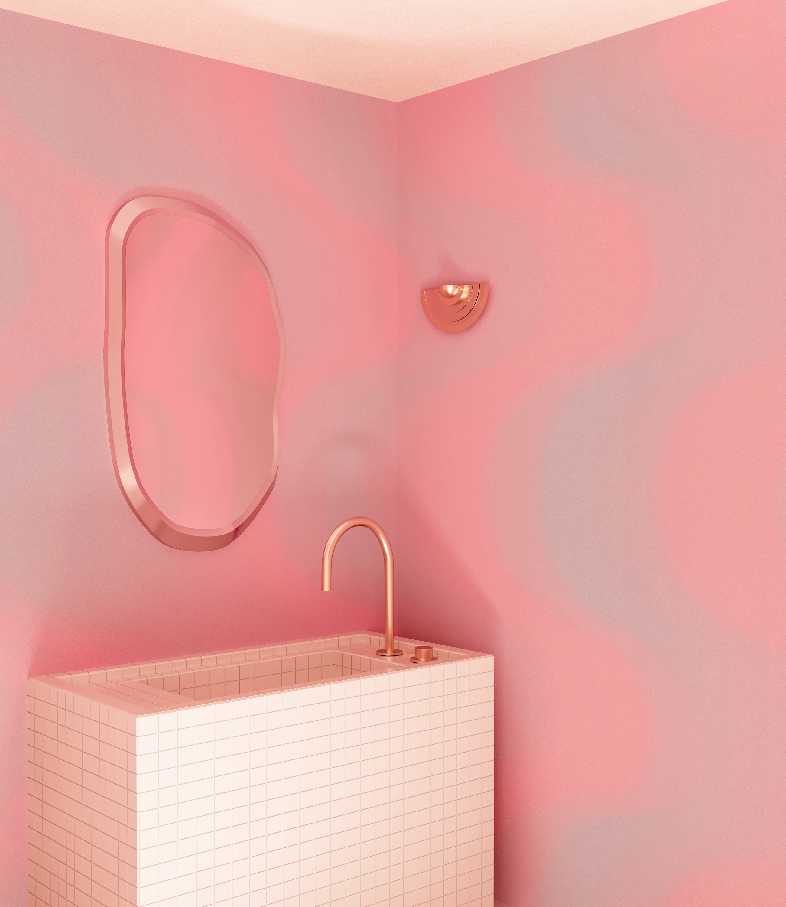 Oceanic© Mural Wallpaper in Bubble Gum