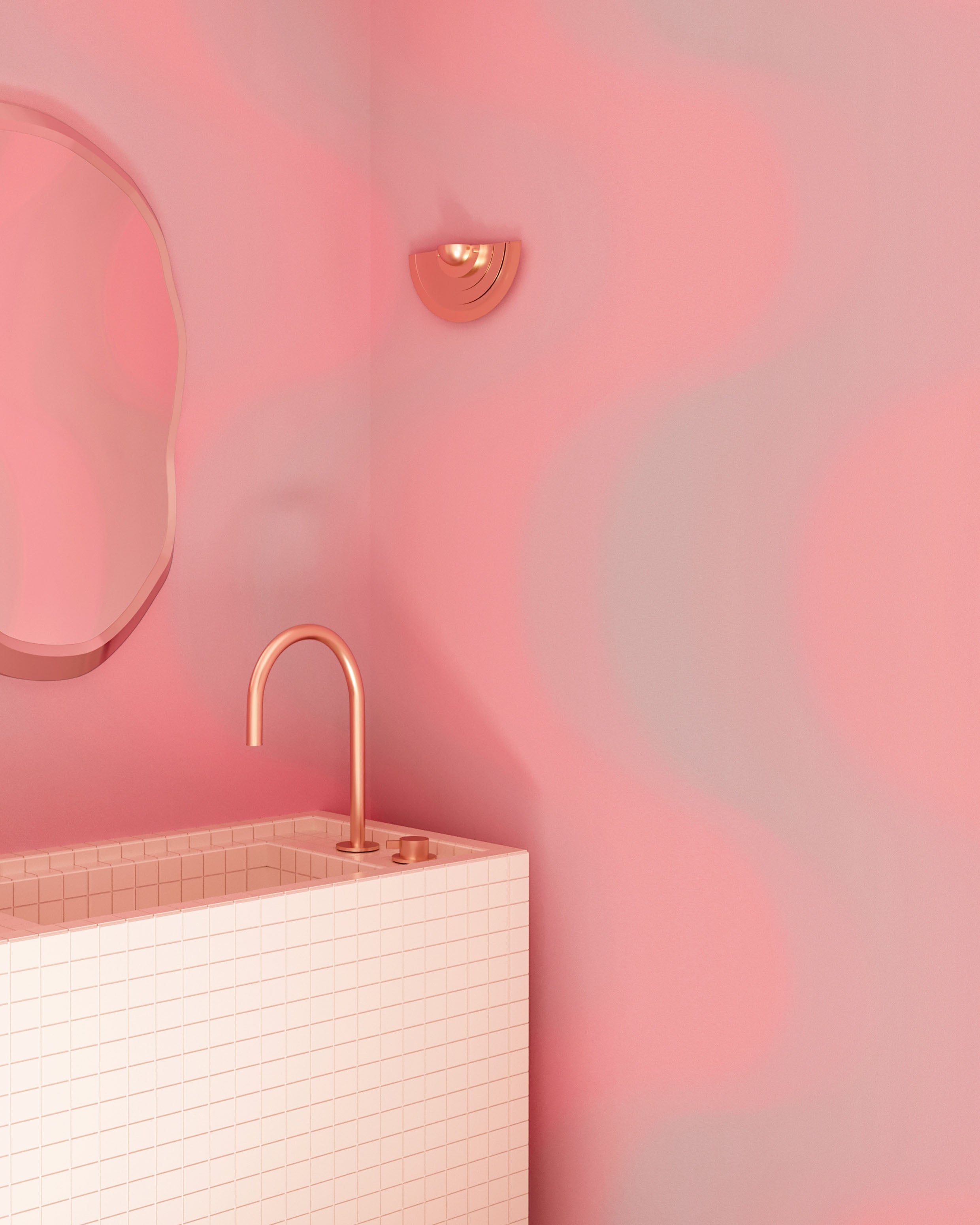 Oceanic© Mural Wallpaper in Bubble Gum