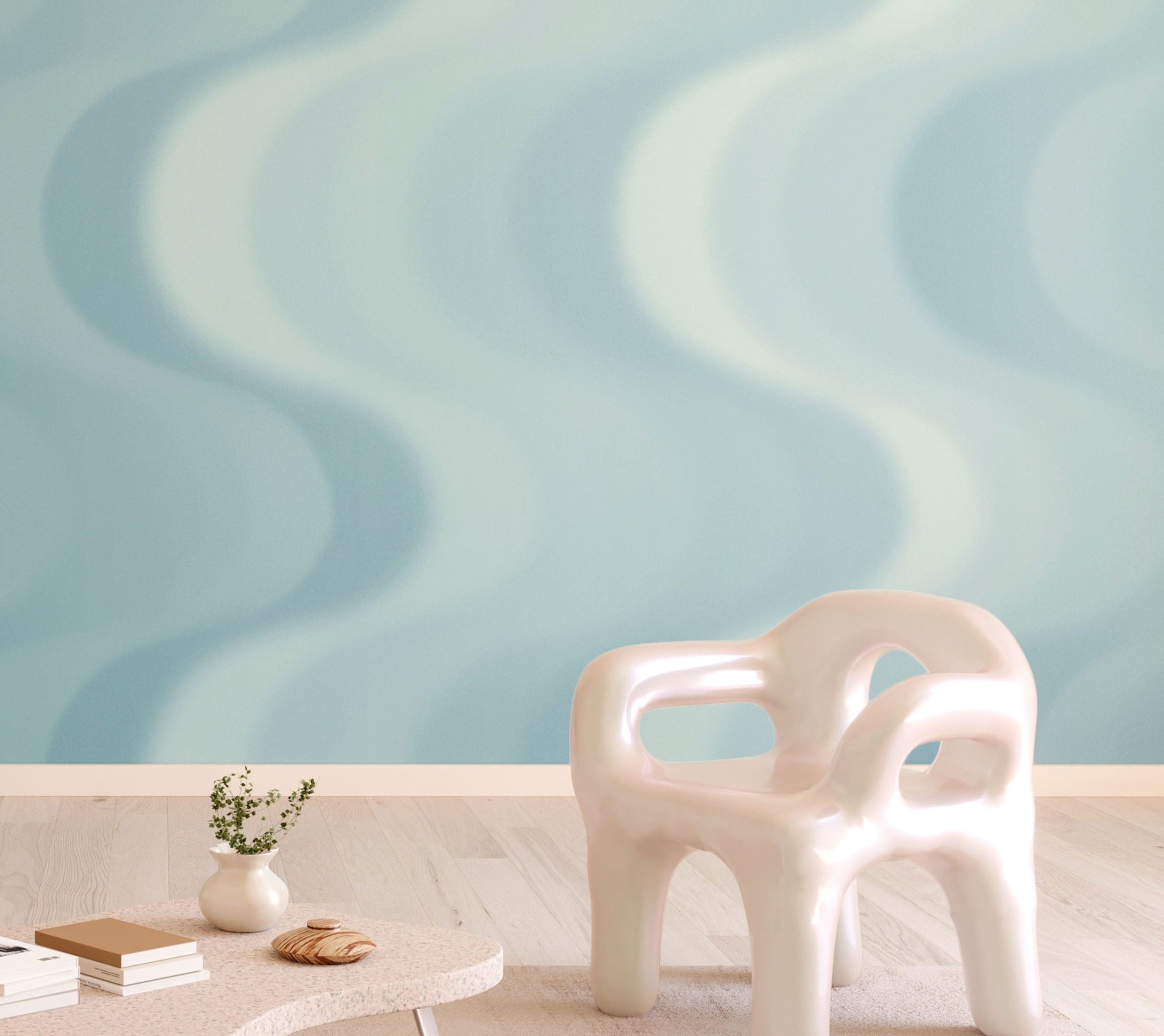 Oceanic© Mural Wallpaper in Denim