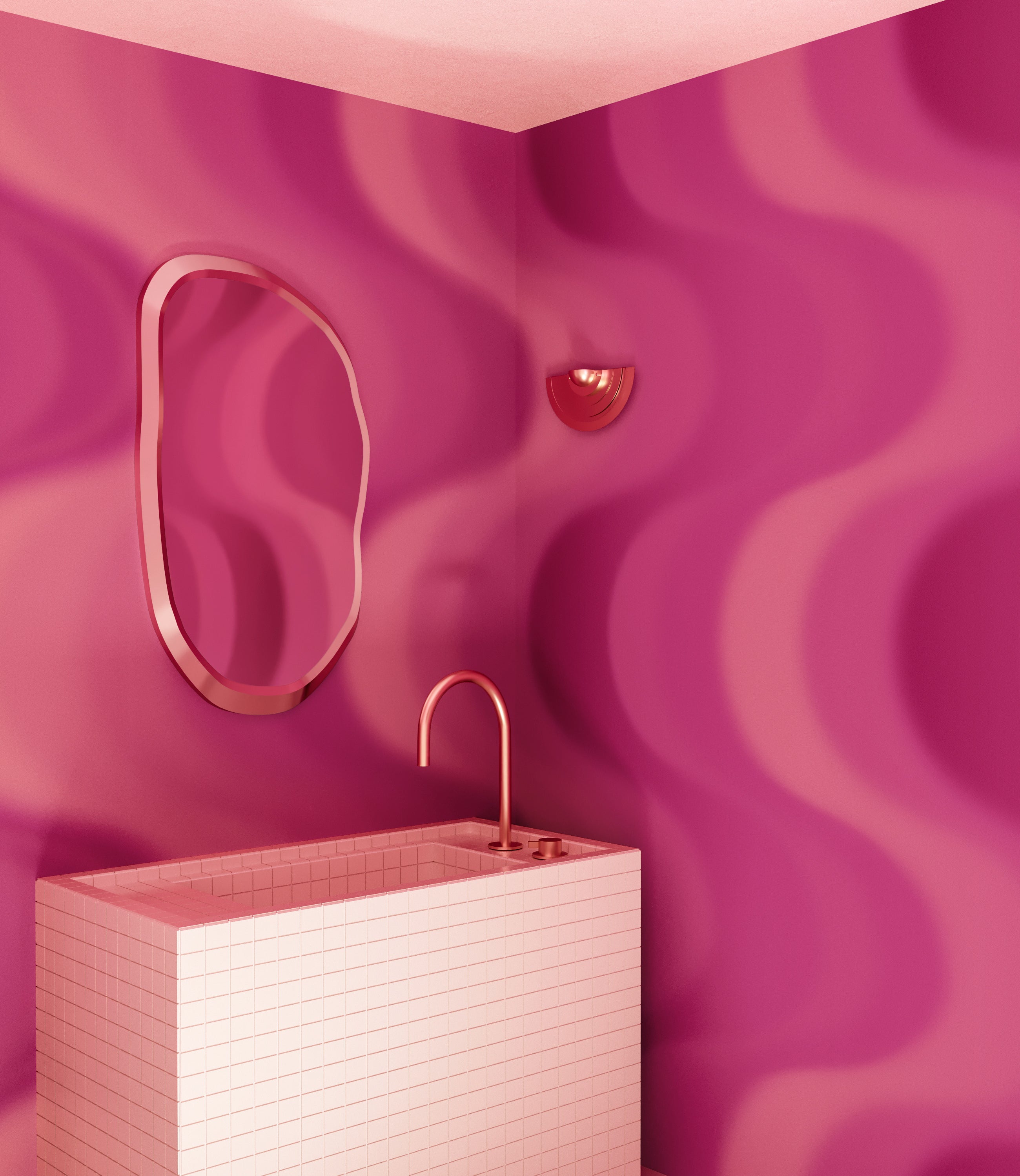 Oceanic© Mural Wallpaper in Fuchsia